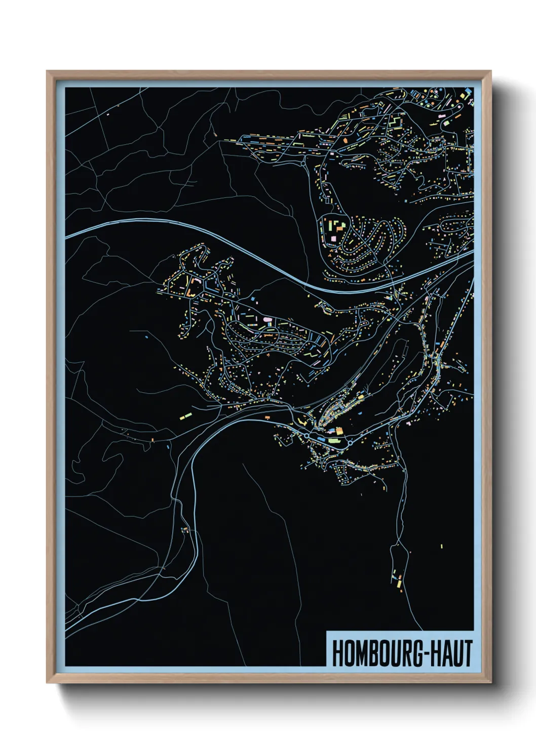 Une affiche de carte sur Hombourg-Haut