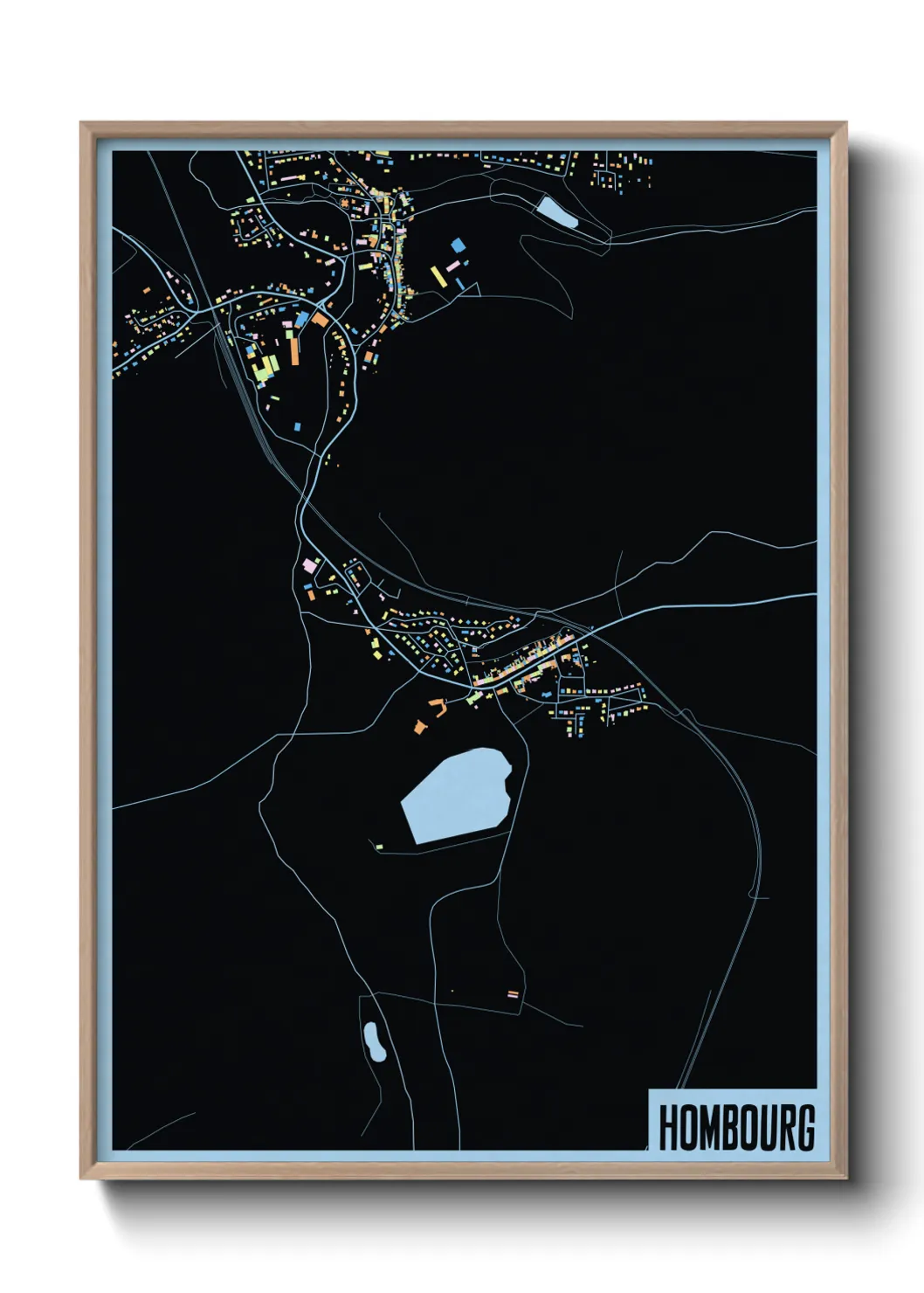 Une affiche de carte sur Hombourg