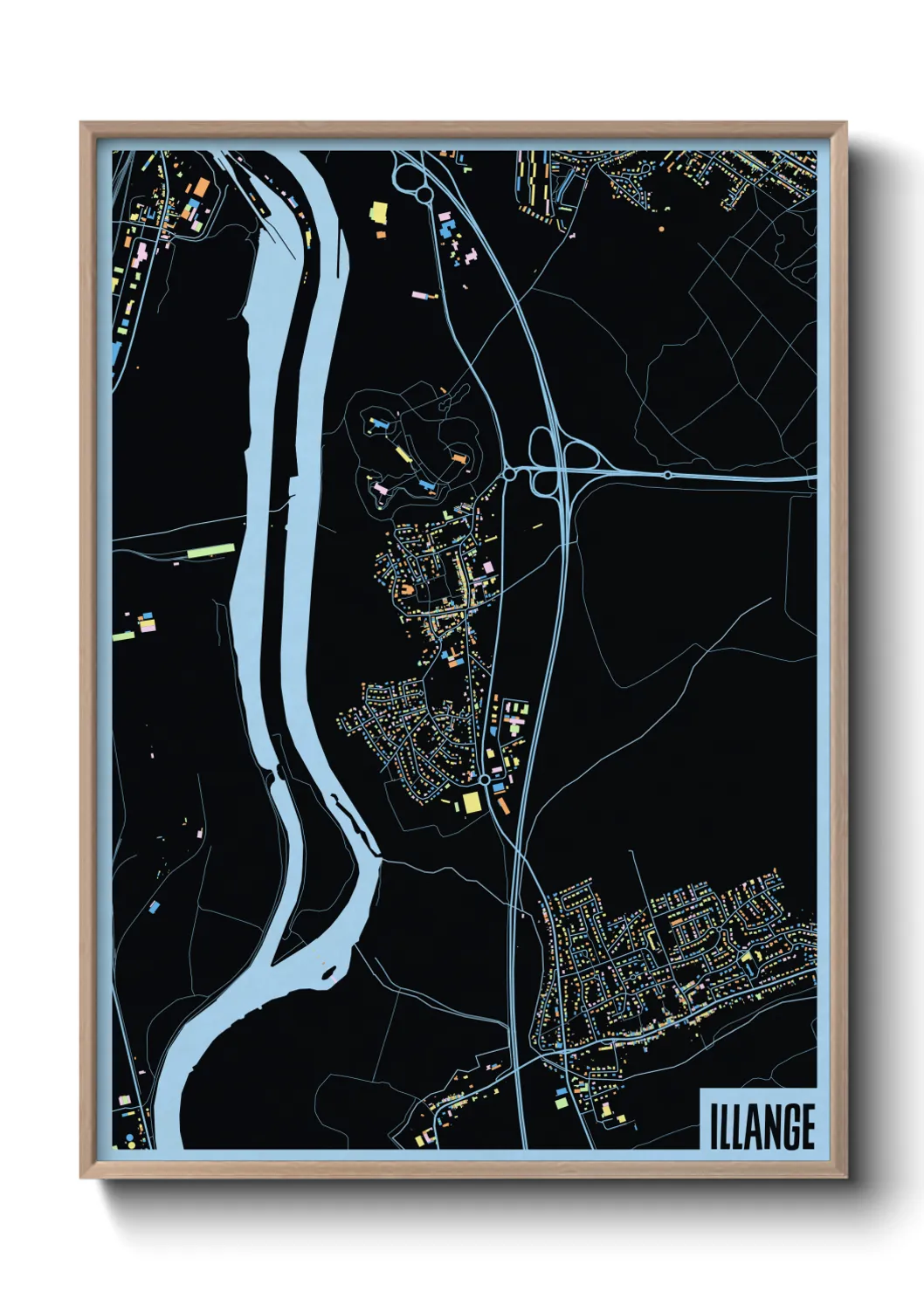 Une affiche de carte sur Illange