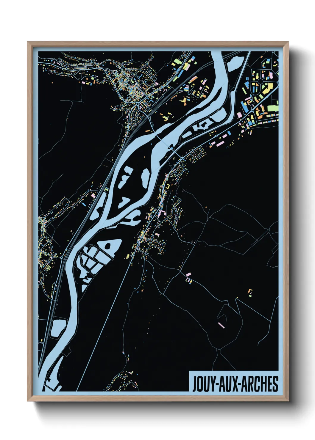 Une affiche de carte sur Jouy-aux-Arches