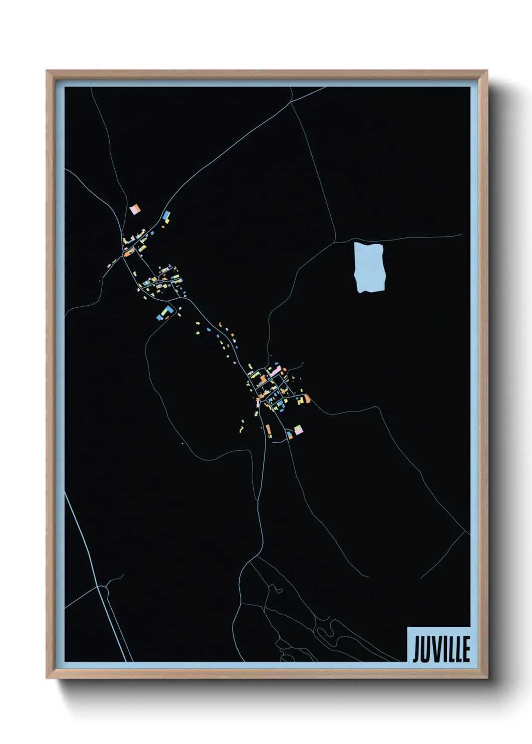 Une affiche de carte sur Juville