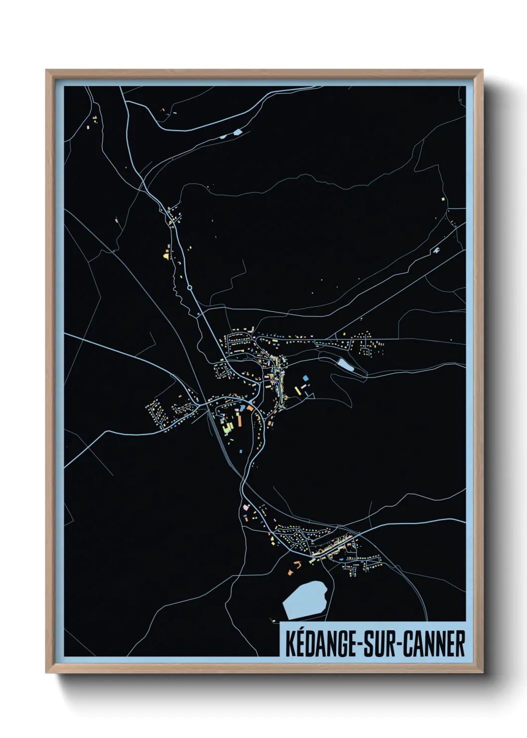 Une affiche de carte sur Kédange-sur-Canner