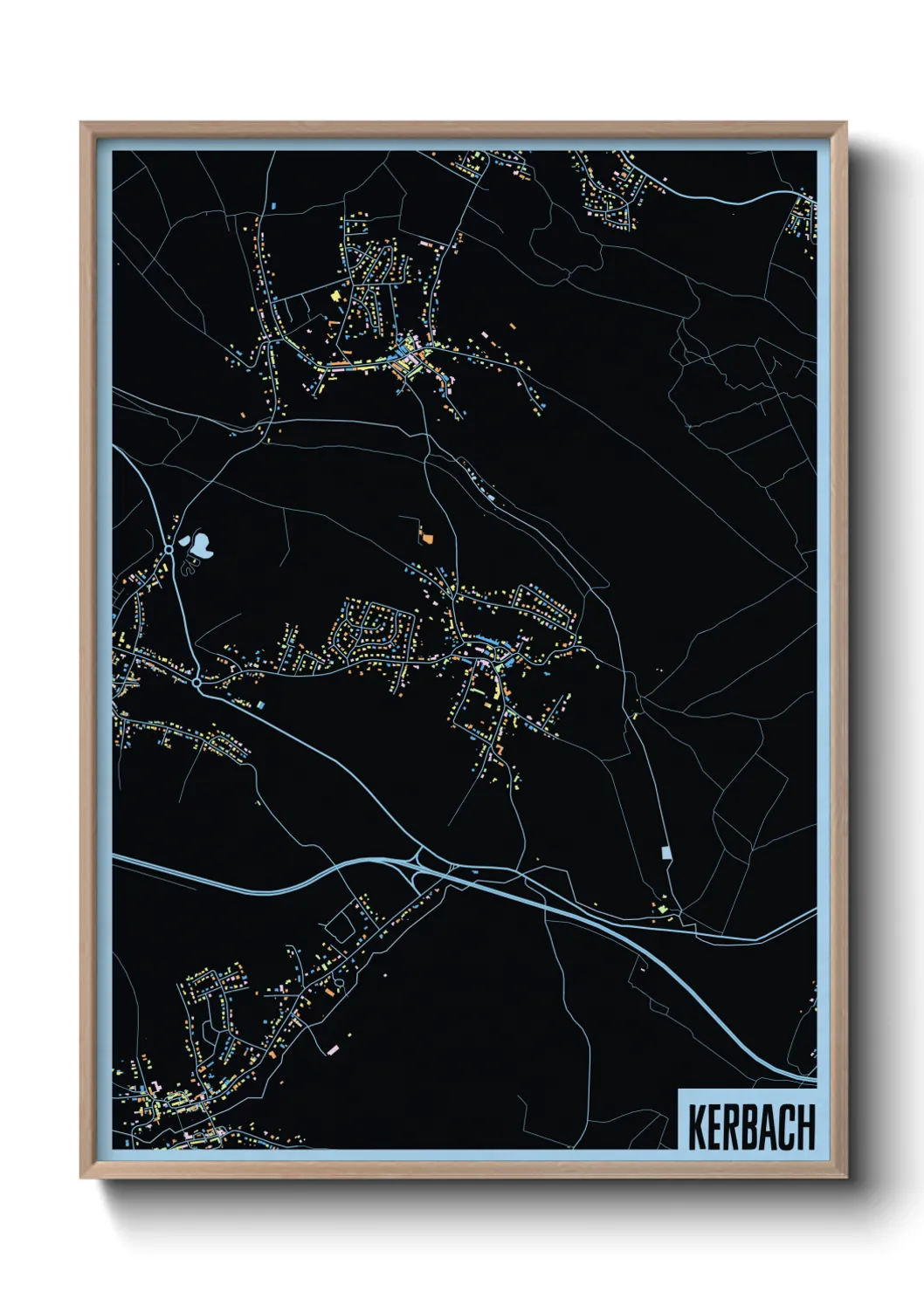 Une affiche de carte sur Kerbach