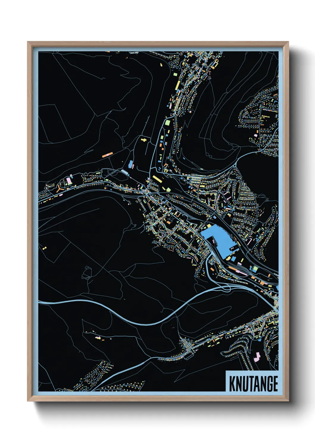 Une affiche de carte sur Knutange