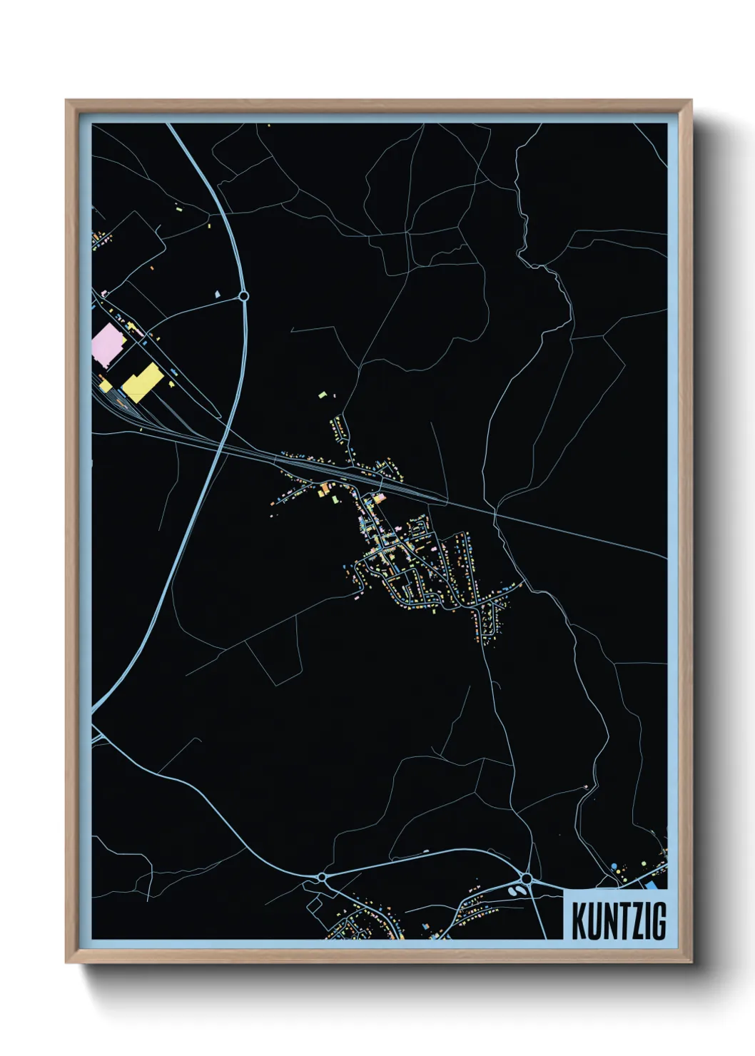 Une affiche de carte sur Kuntzig