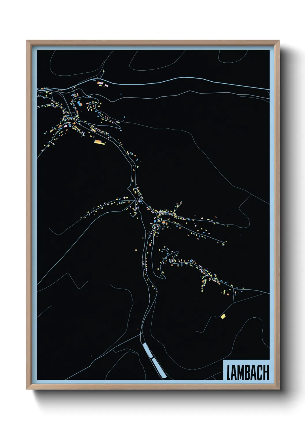 Une affiche de carte sur Lambach