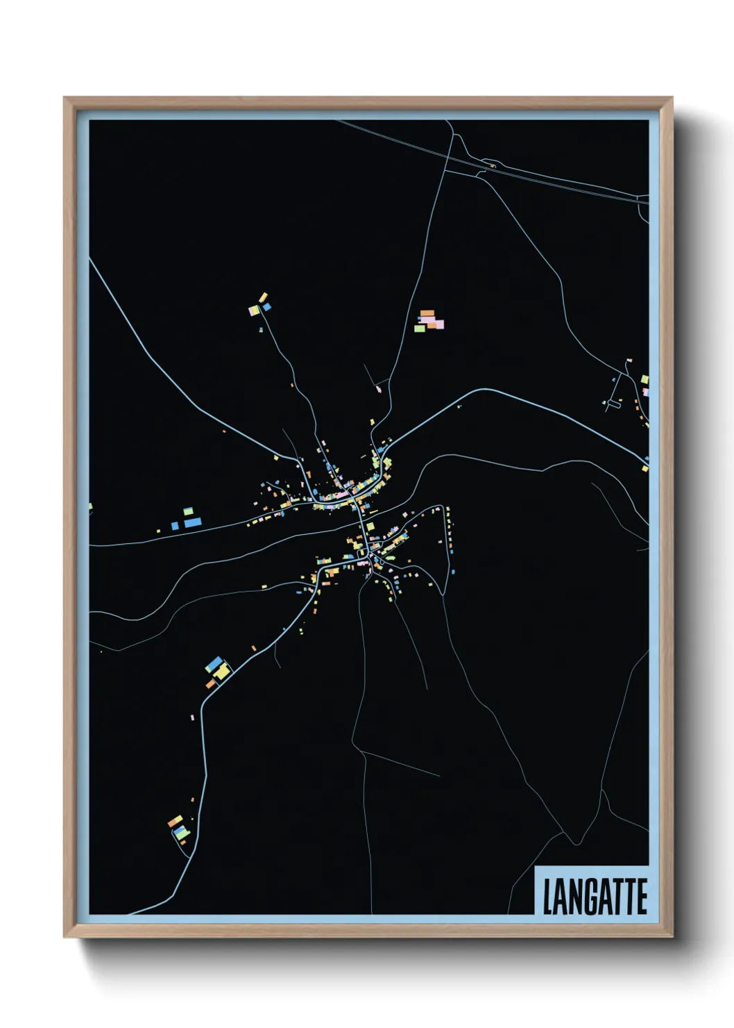 Une affiche de carte sur Langatte