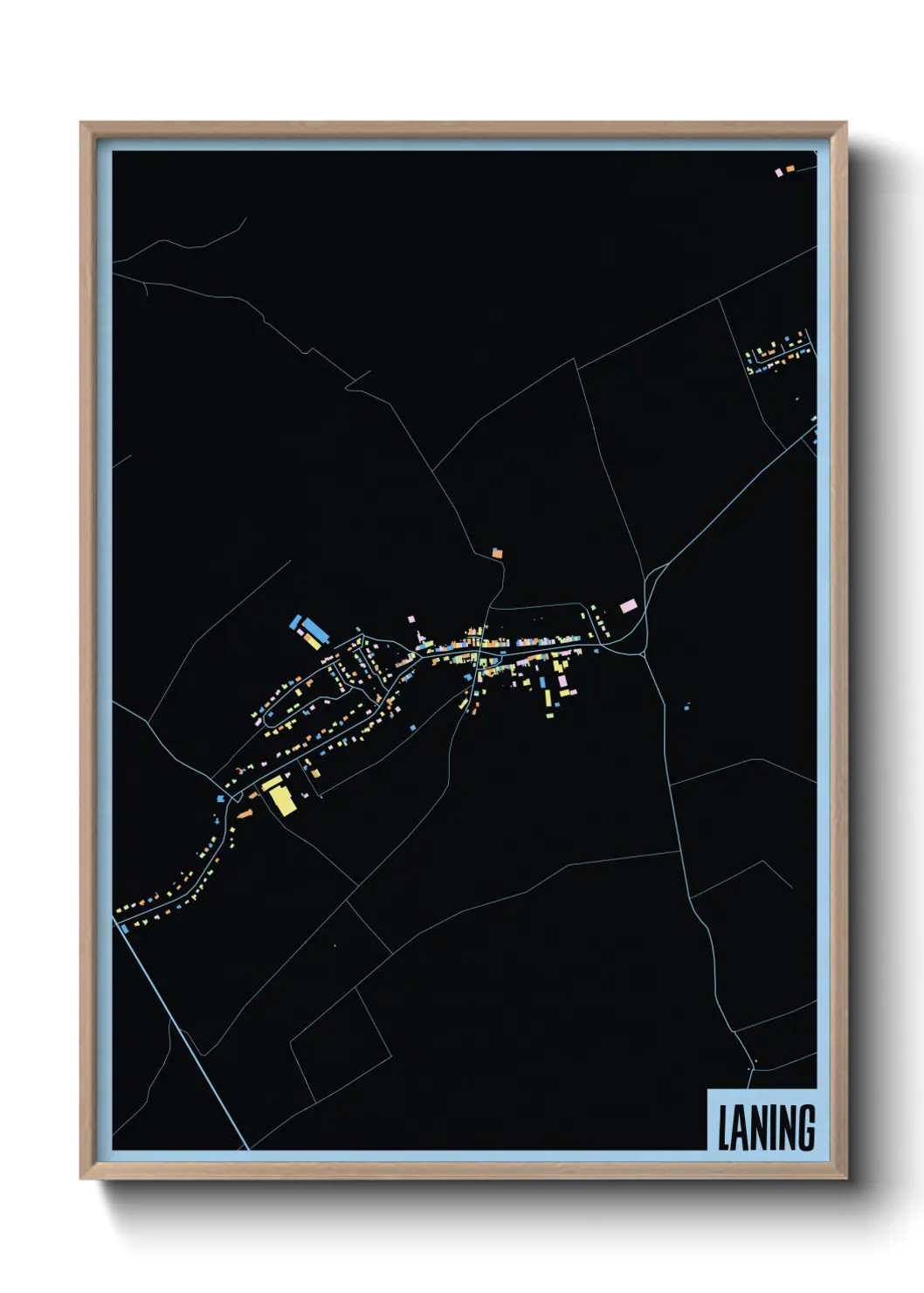 Une affiche de carte sur Laning