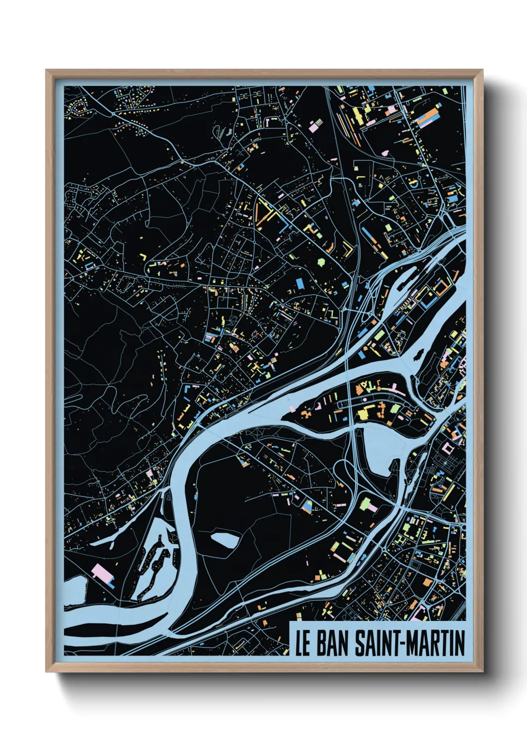 Une affiche de carte sur Le Ban Saint-Martin