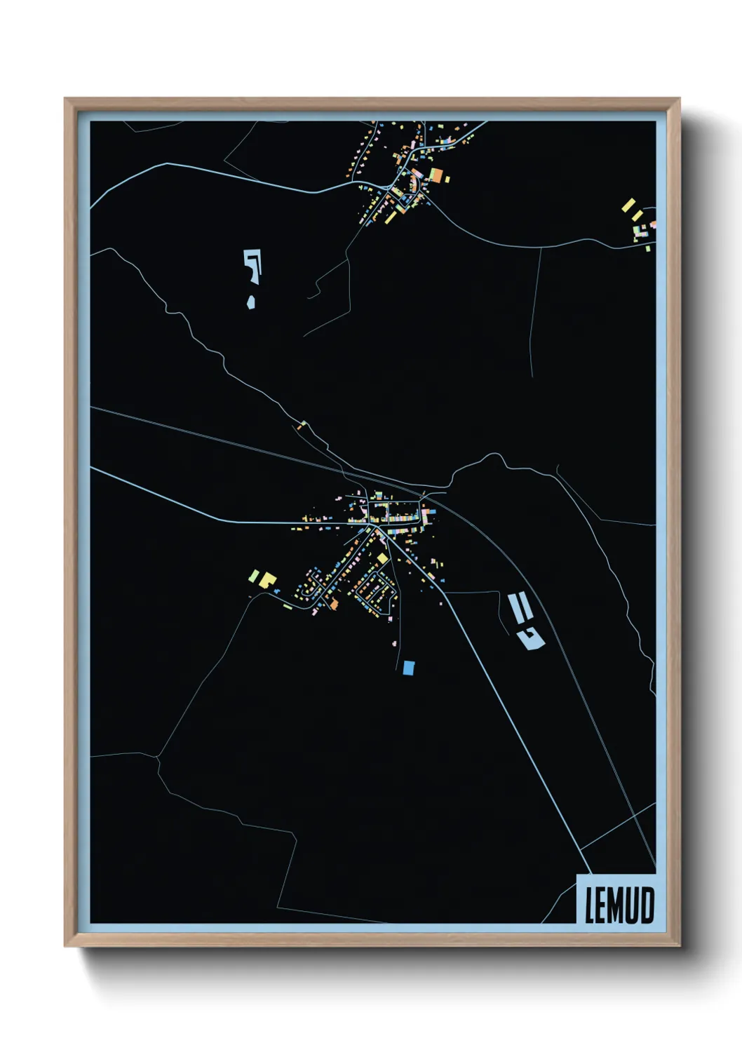 Une affiche de carte sur Lemud