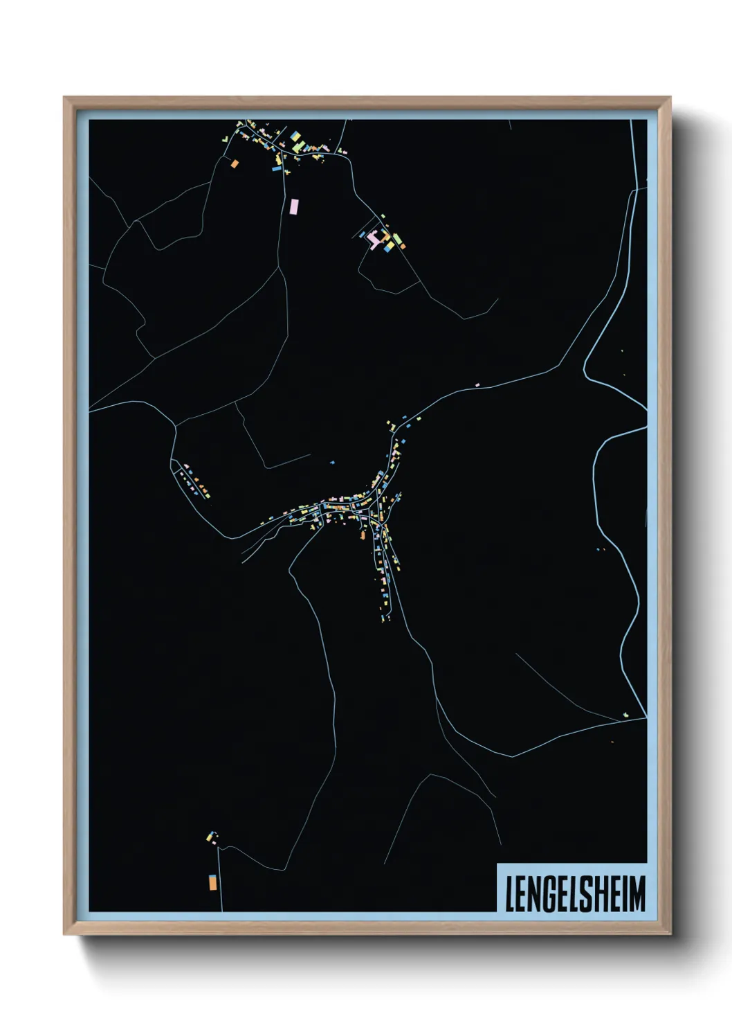 Une affiche de carte sur Lengelsheim