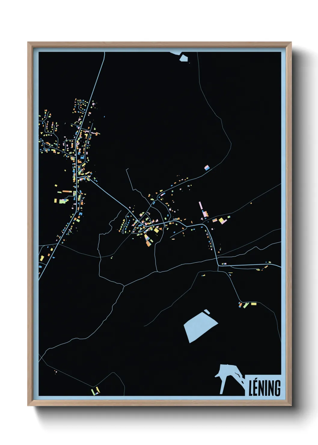 Une affiche de carte sur Léning