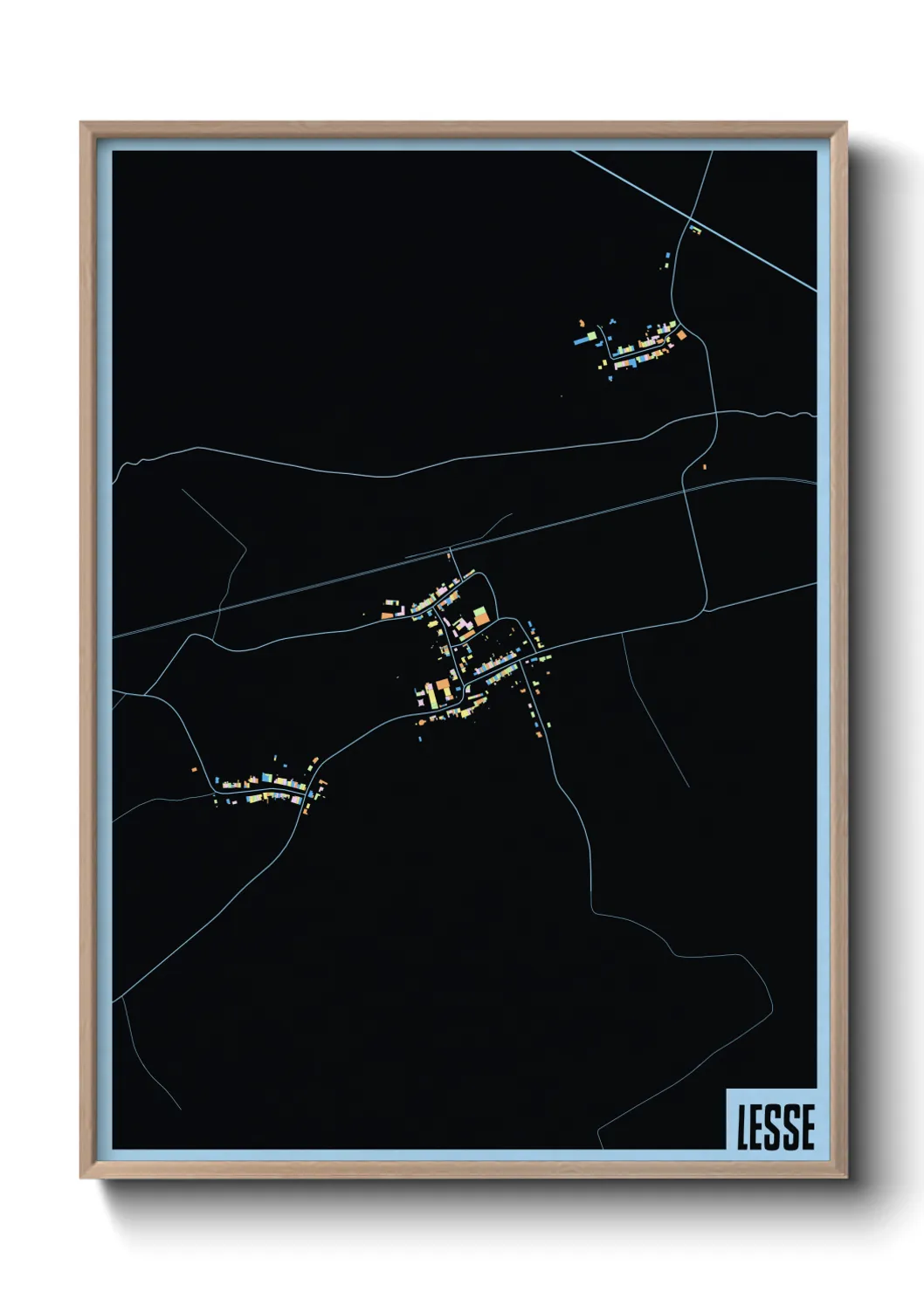 Une affiche de carte sur Lesse