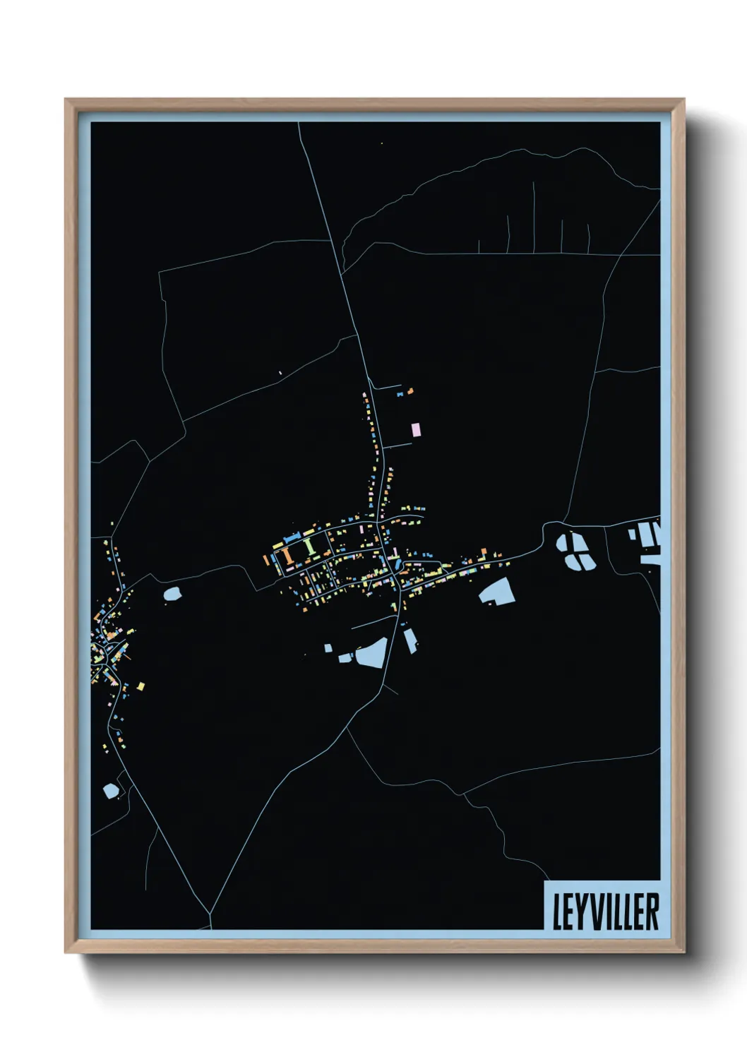 Une affiche de carte sur Leyviller