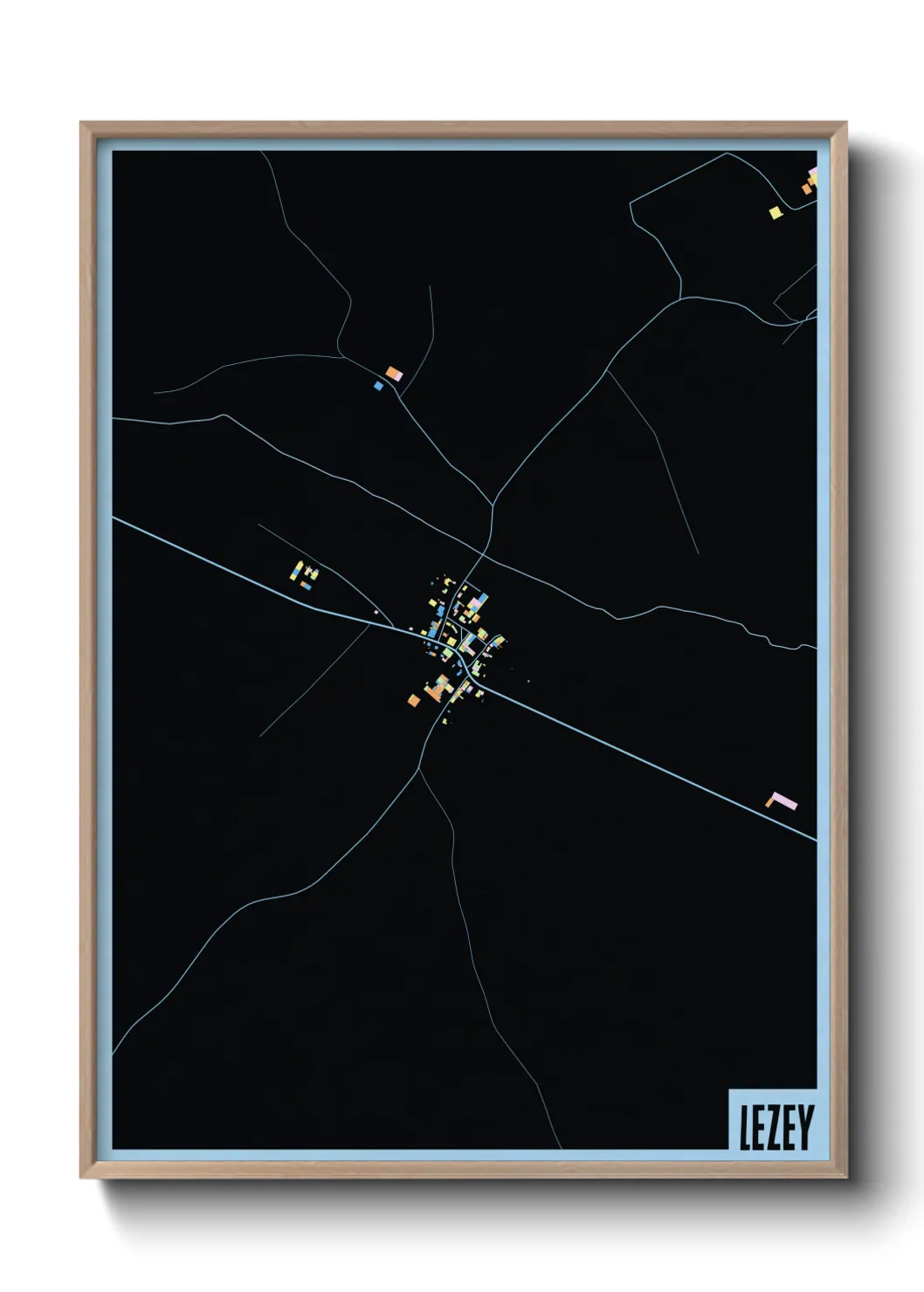 Une affiche de carte sur Lezey