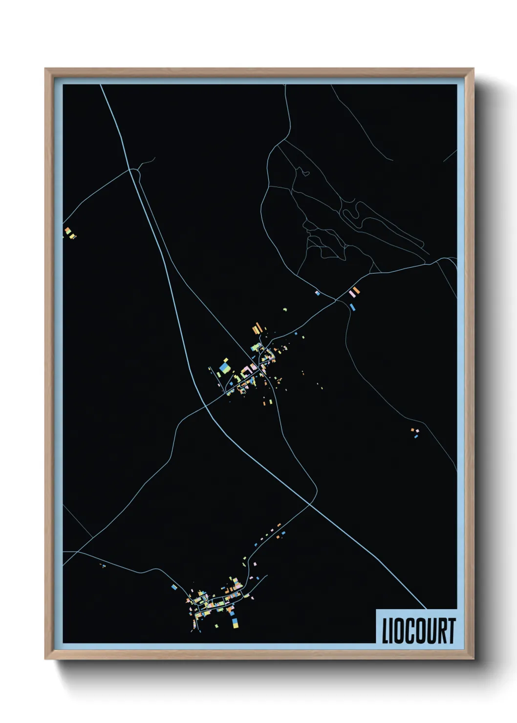 Une affiche de carte sur Liocourt