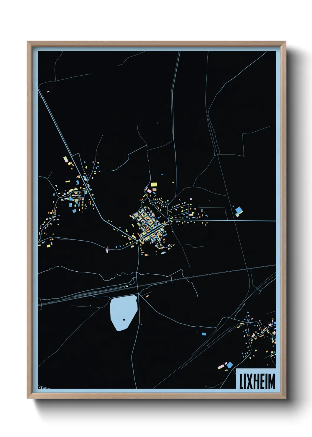 Une affiche de carte sur Lixheim