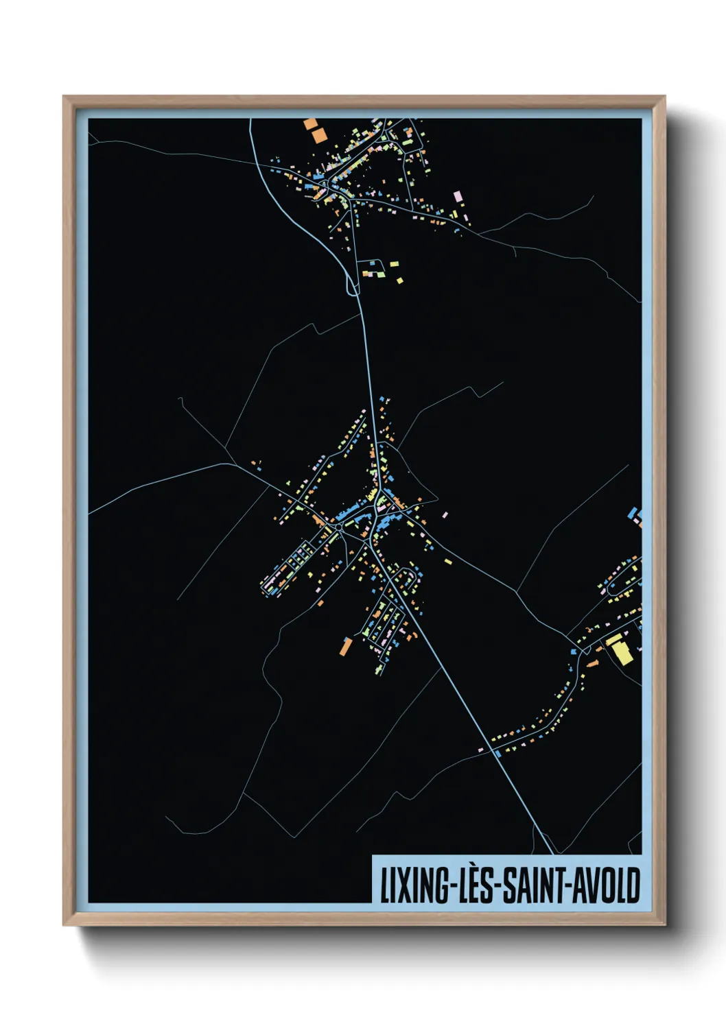 Une affiche de carte sur Lixing-lès-Saint-Avold