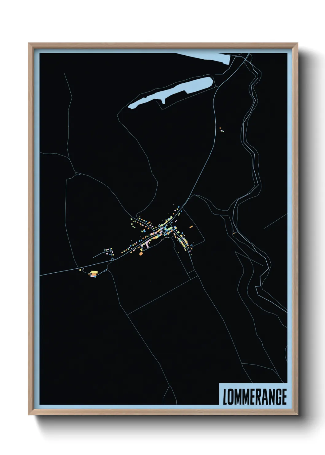 Une affiche de carte sur Lommerange