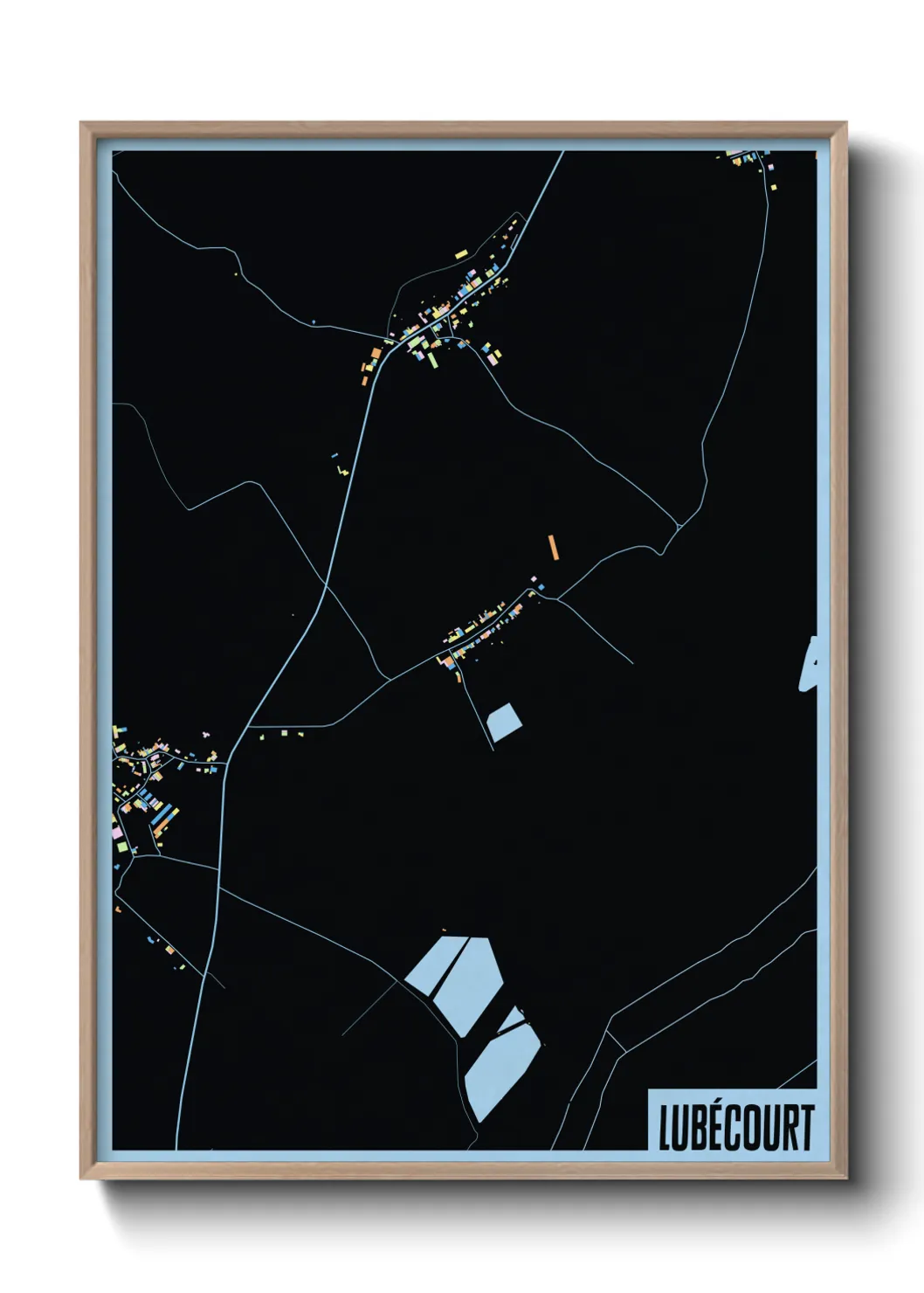 Une affiche de carte sur Lubécourt