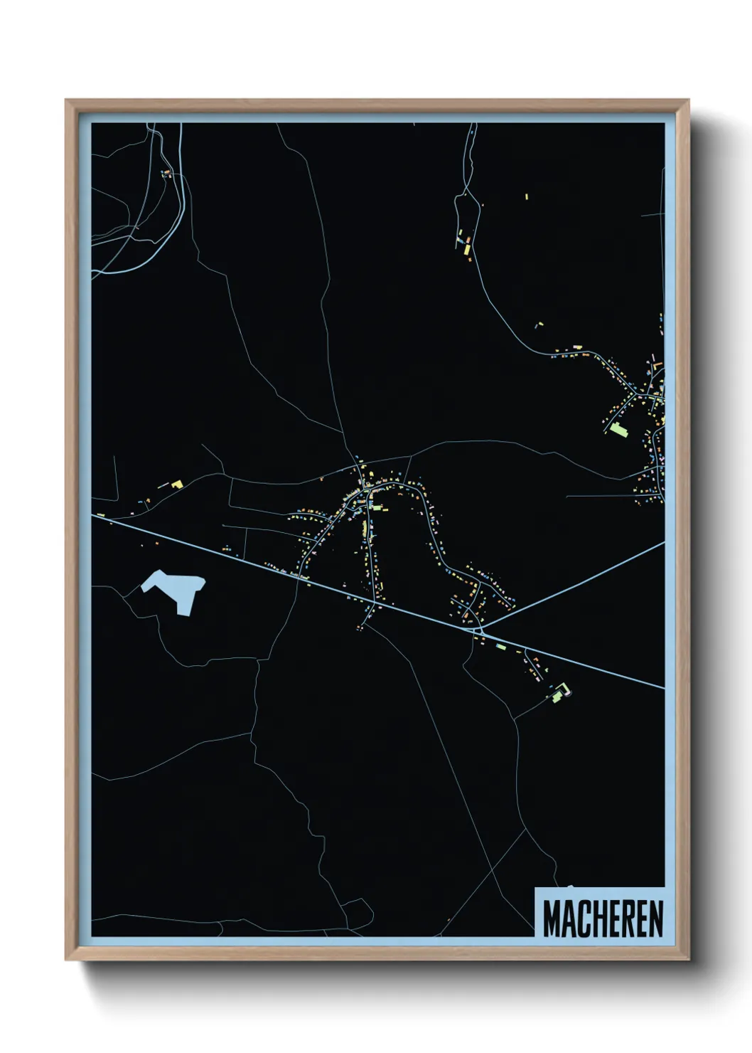 Une affiche de carte sur Macheren