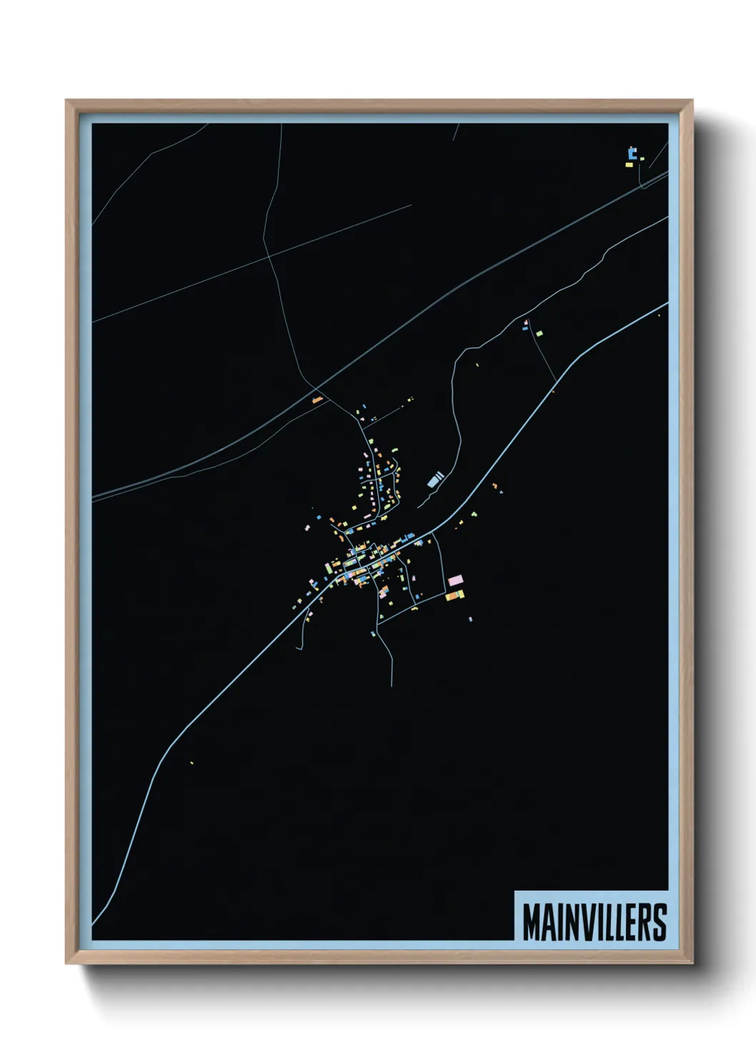 Une affiche de carte sur Mainvillers