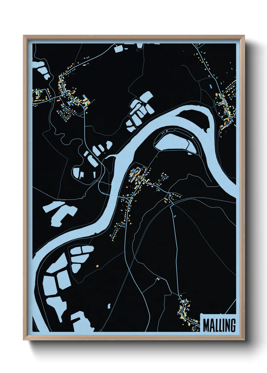 Une affiche de carte sur Malling