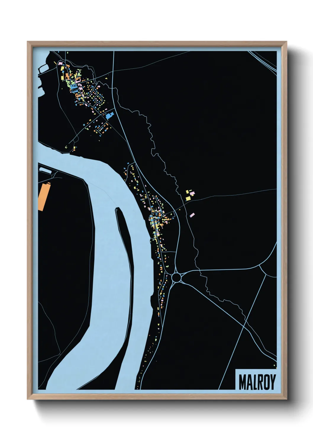 Une affiche de carte sur Malroy