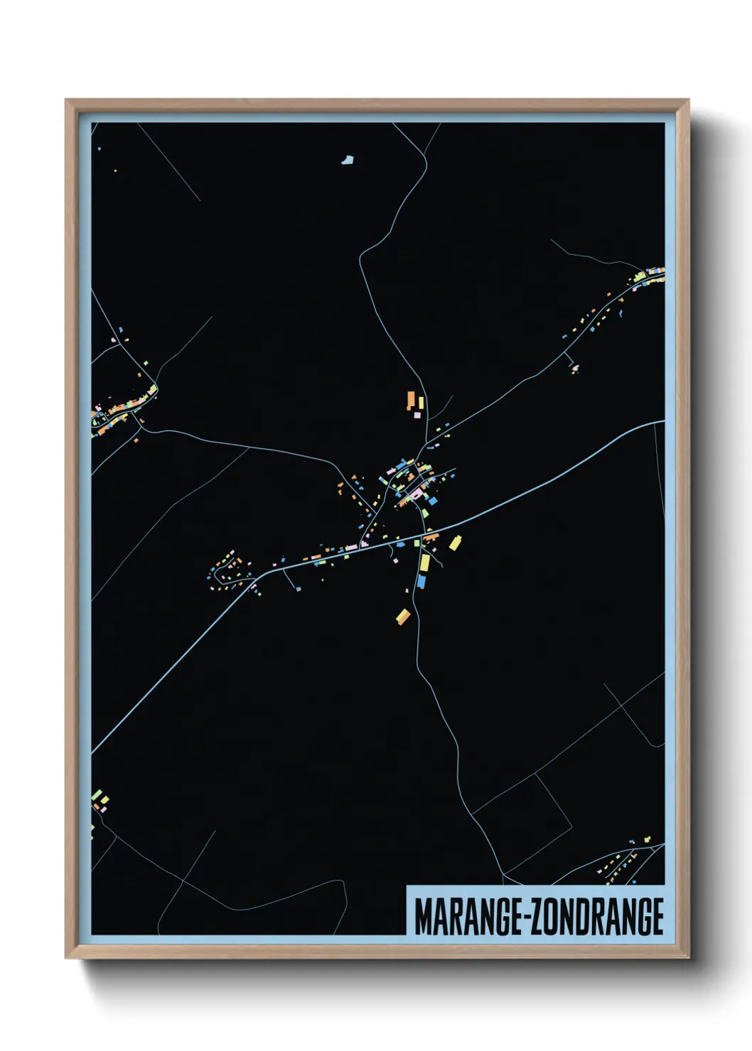 Une affiche de carte sur Marange-Zondrange