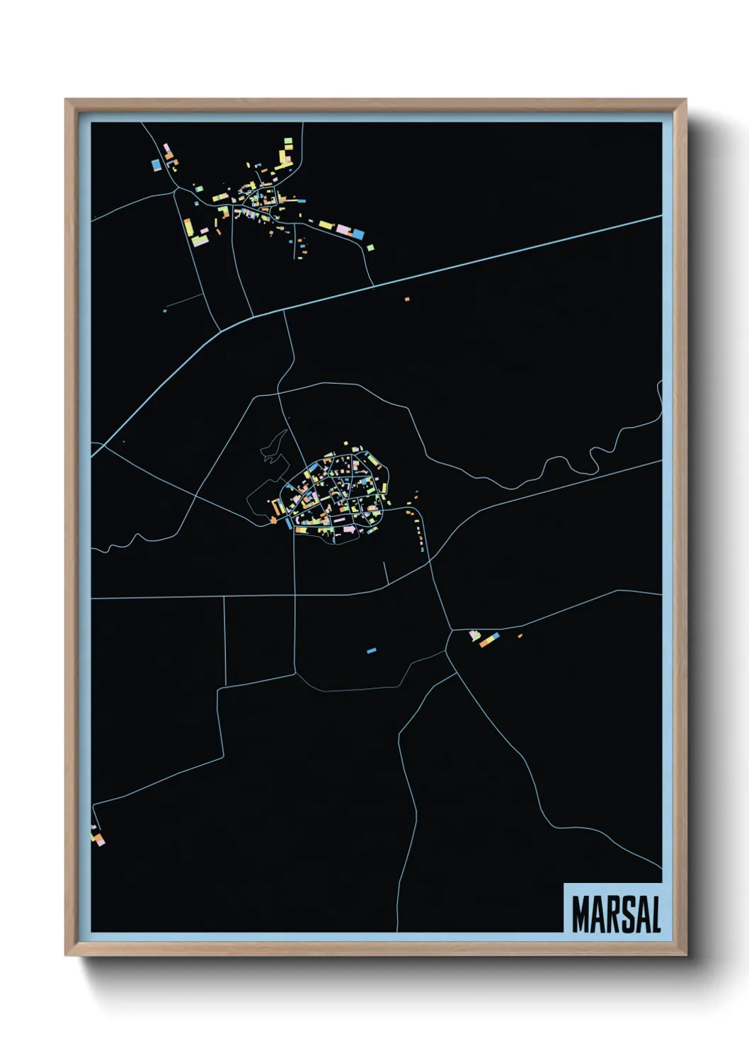 Une affiche de carte sur Marsal