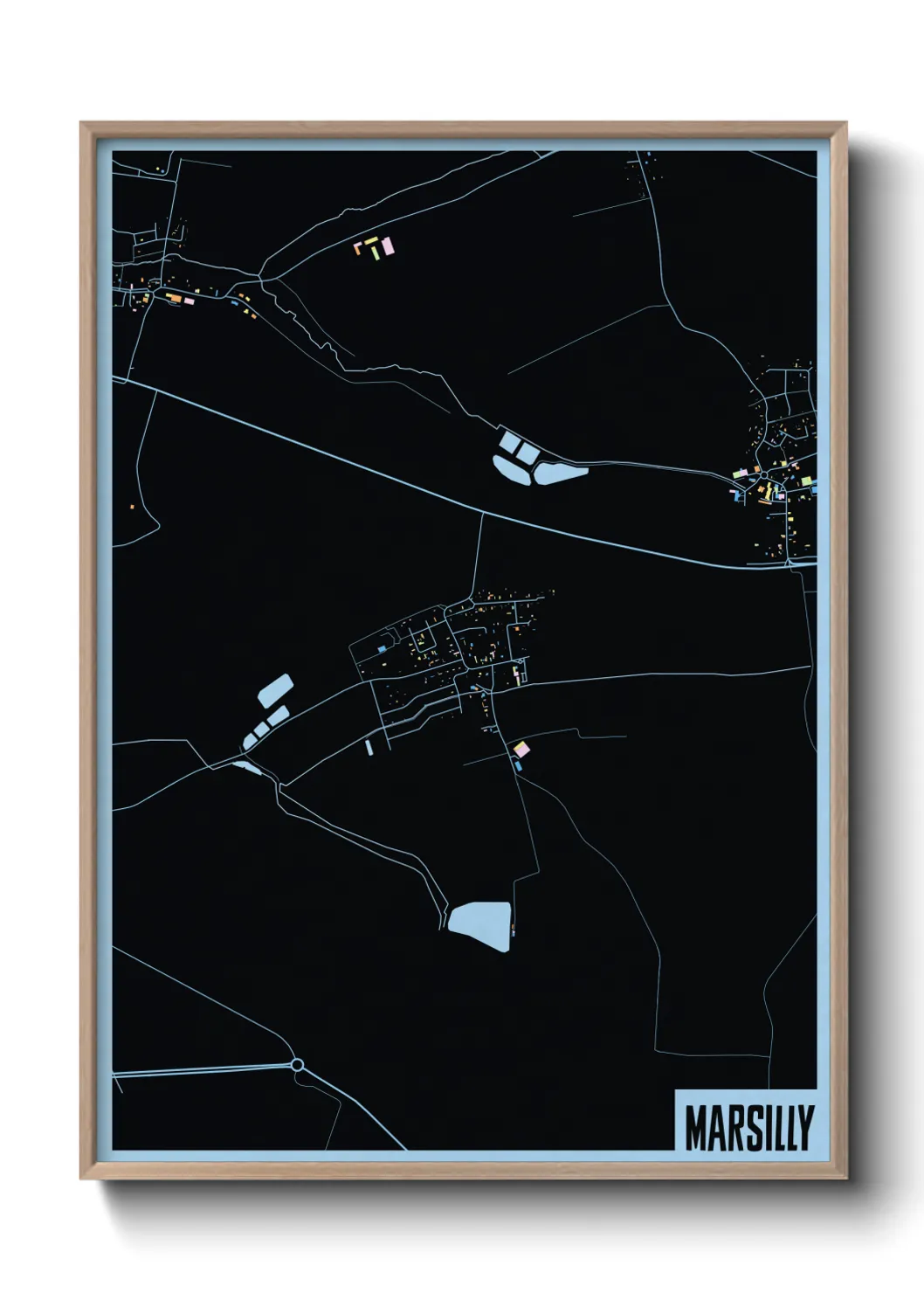 Une affiche de carte sur Marsilly