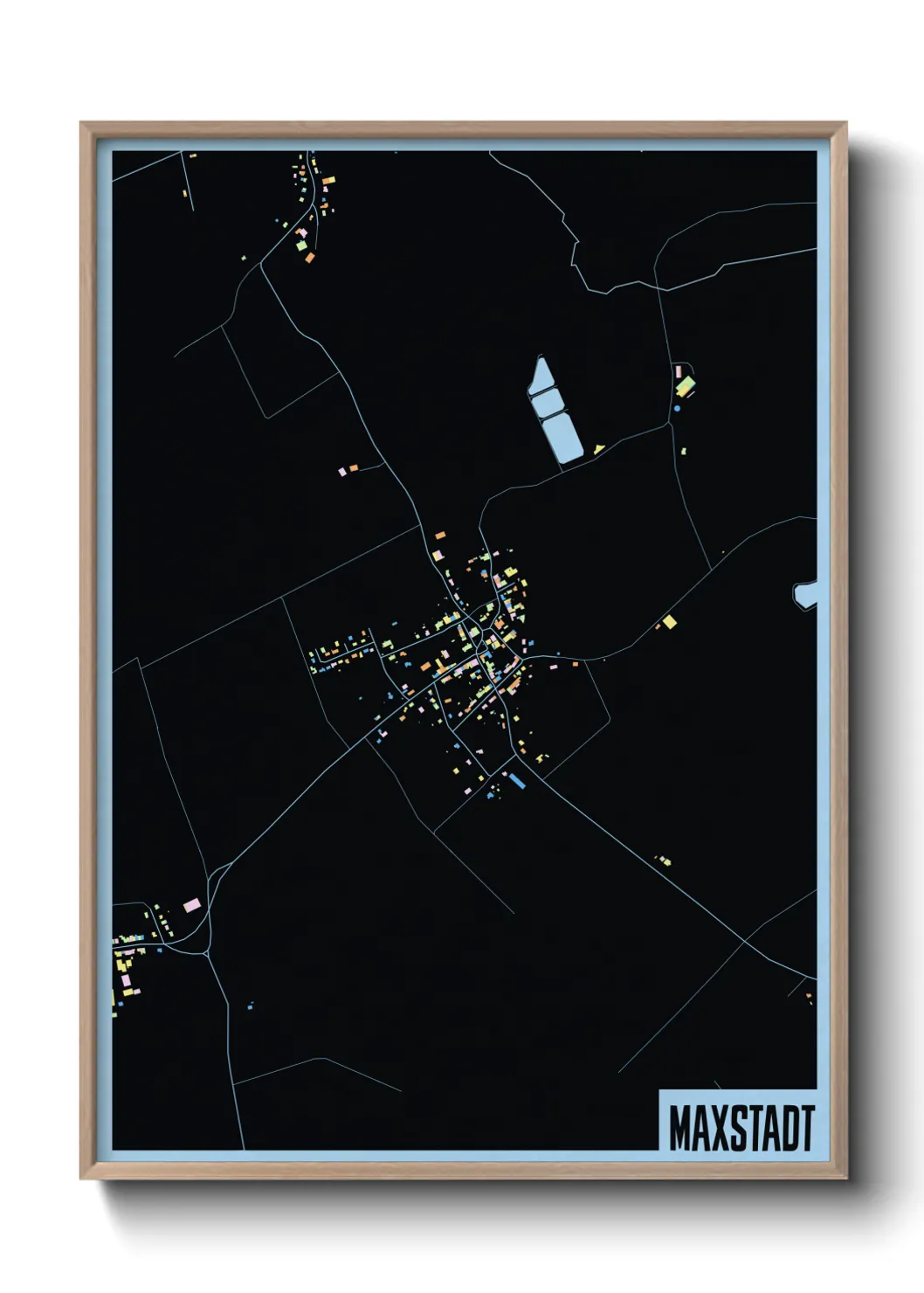 Une affiche de carte sur Maxstadt