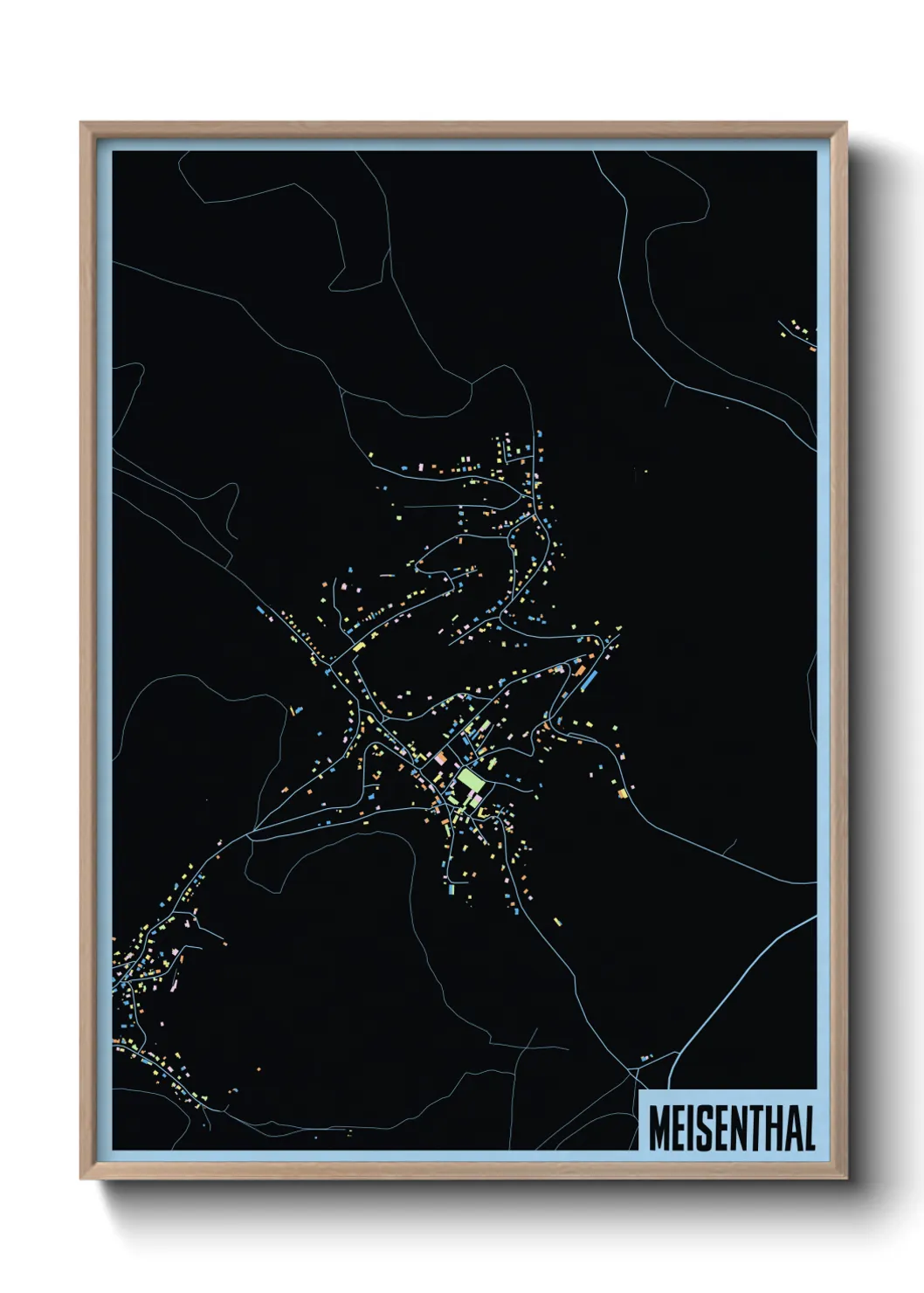 Une affiche de carte sur Meisenthal