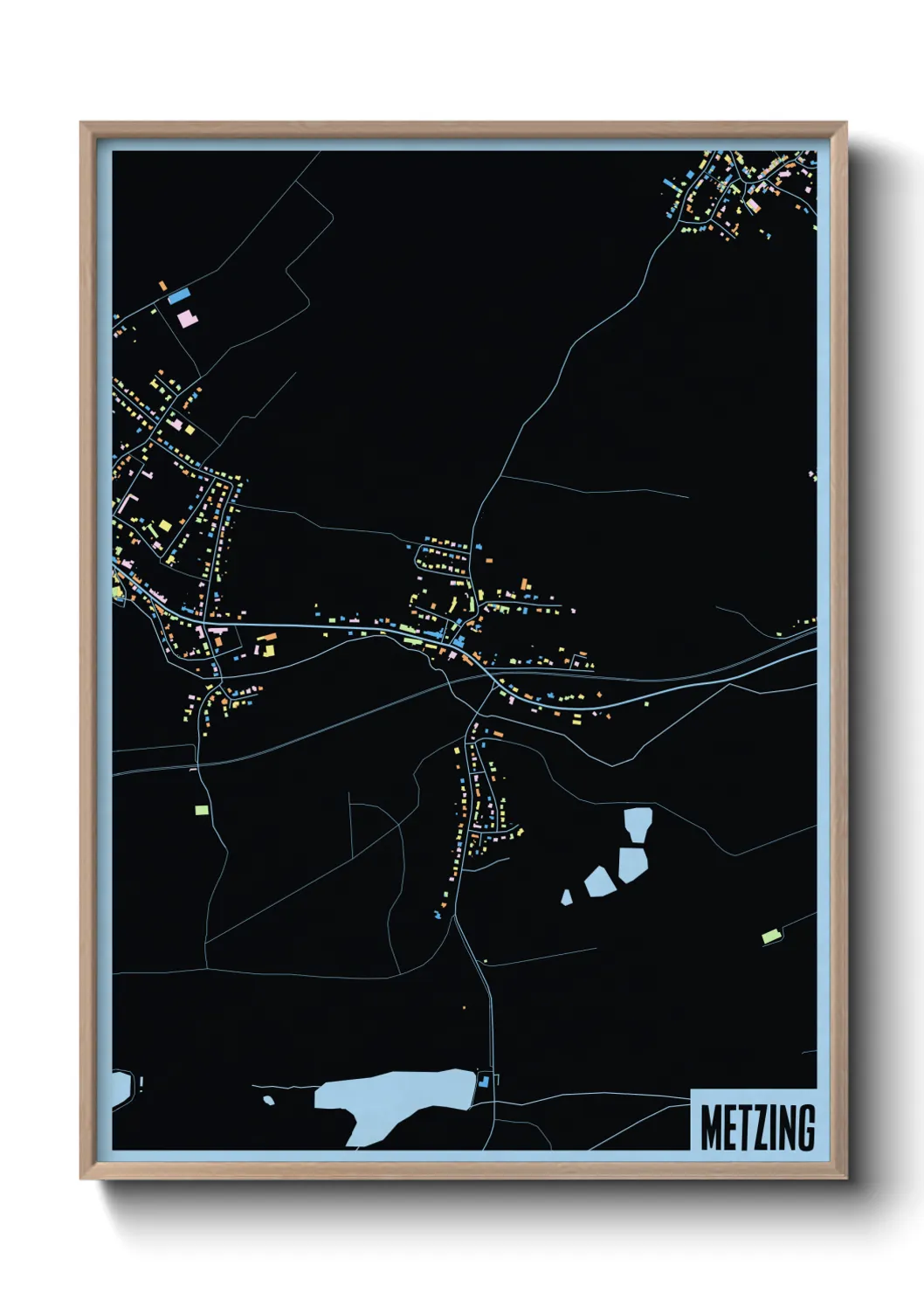 Une affiche de carte sur Metzing