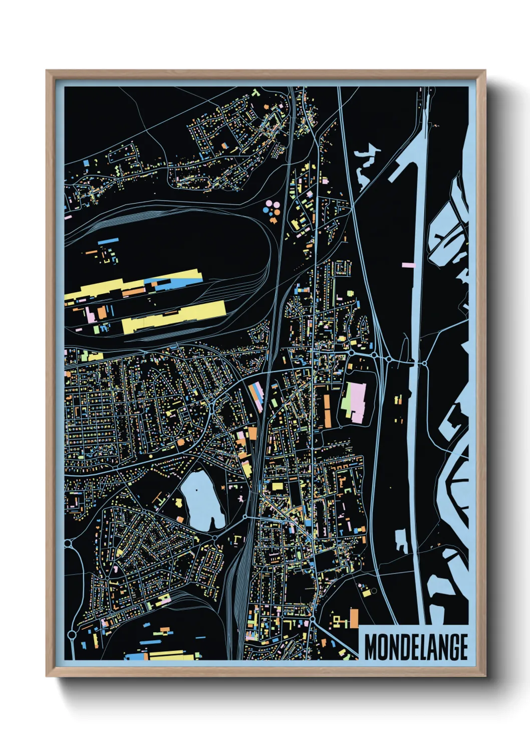 Une affiche de carte sur Mondelange