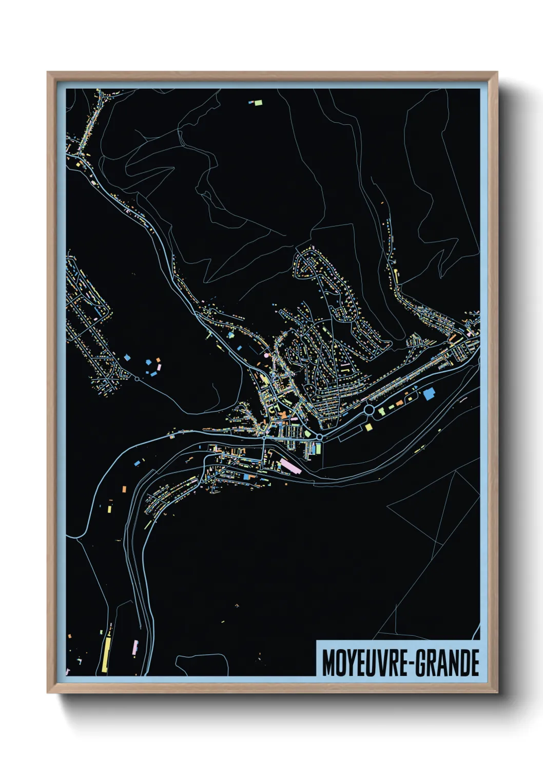 Une affiche de carte sur Moyeuvre-Grande