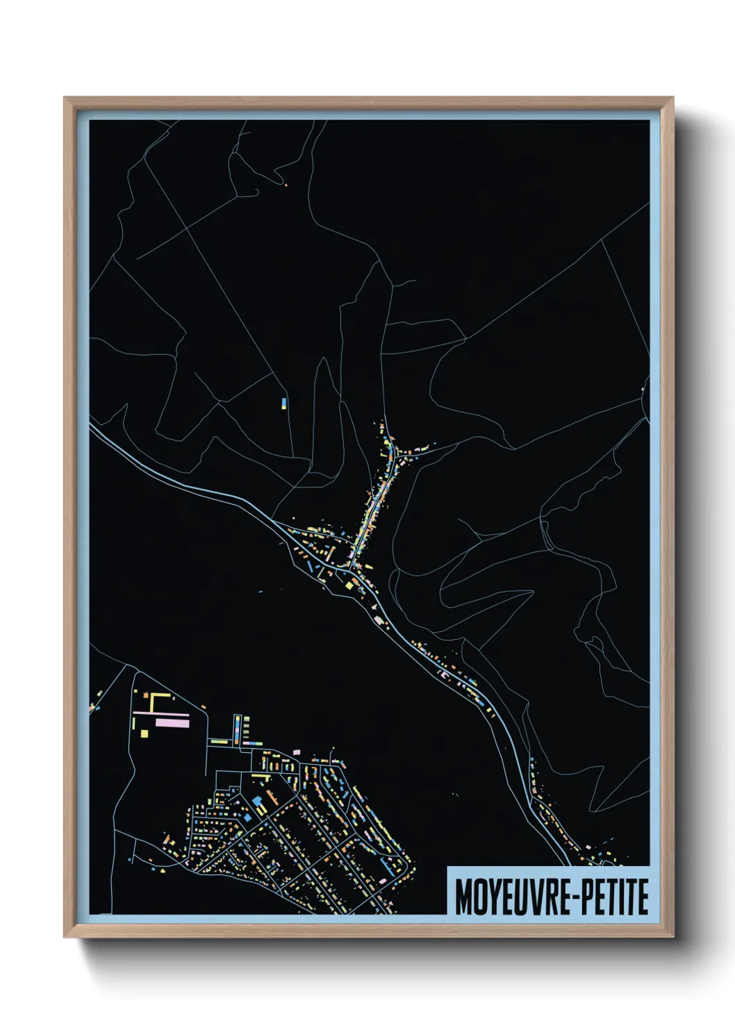 Une affiche de carte sur Moyeuvre-Petite