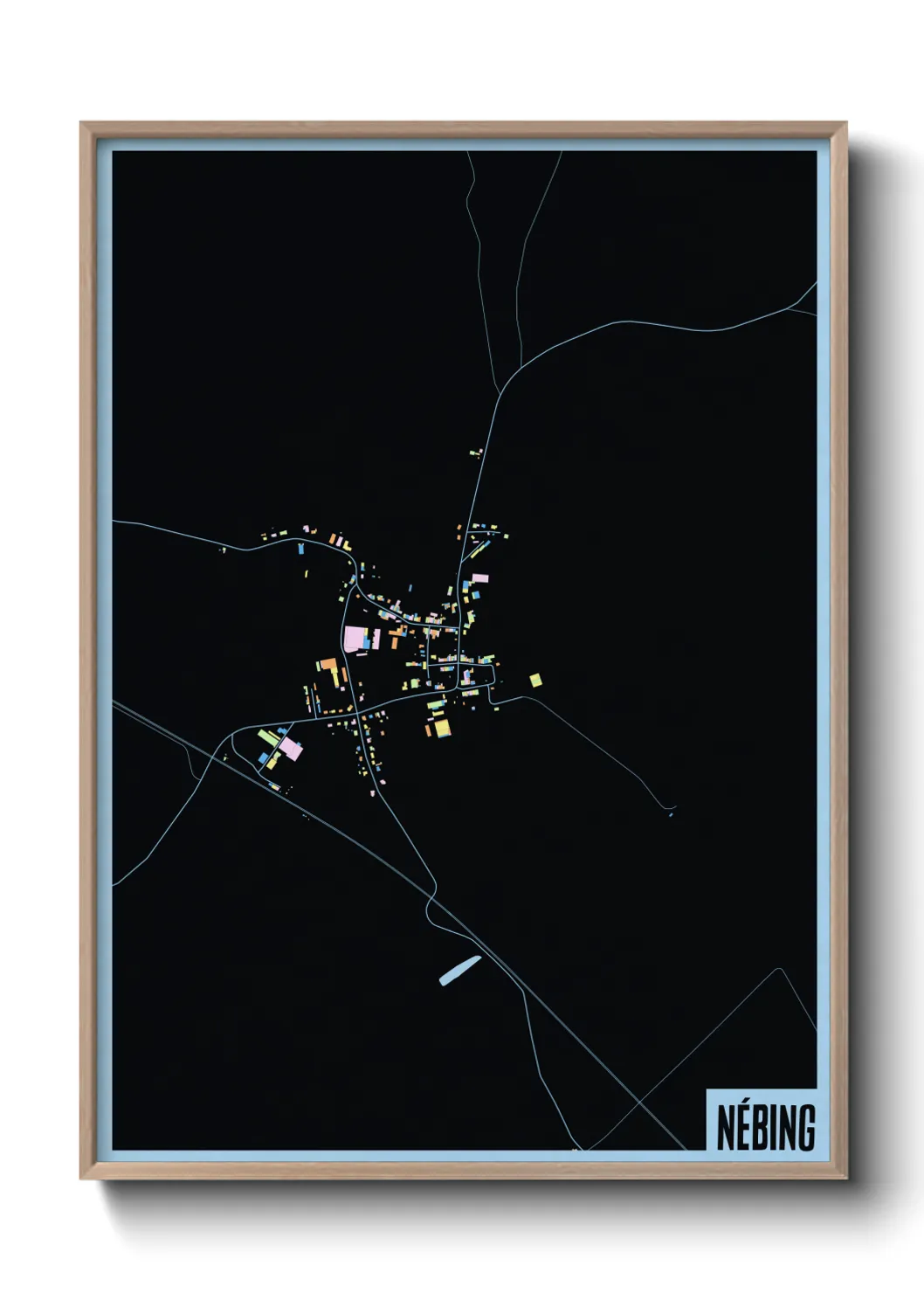 Une affiche de carte sur Nébing