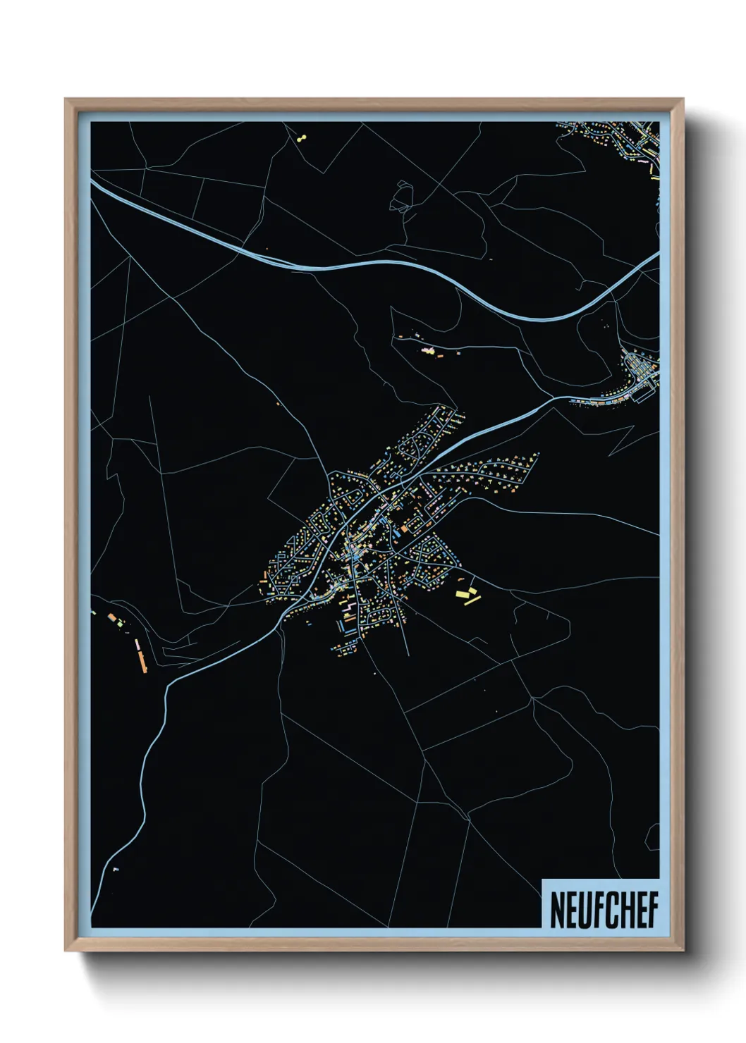 Une affiche de carte sur Neufchef