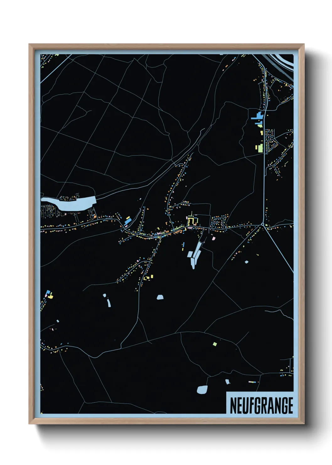 Une affiche de carte sur Neufgrange