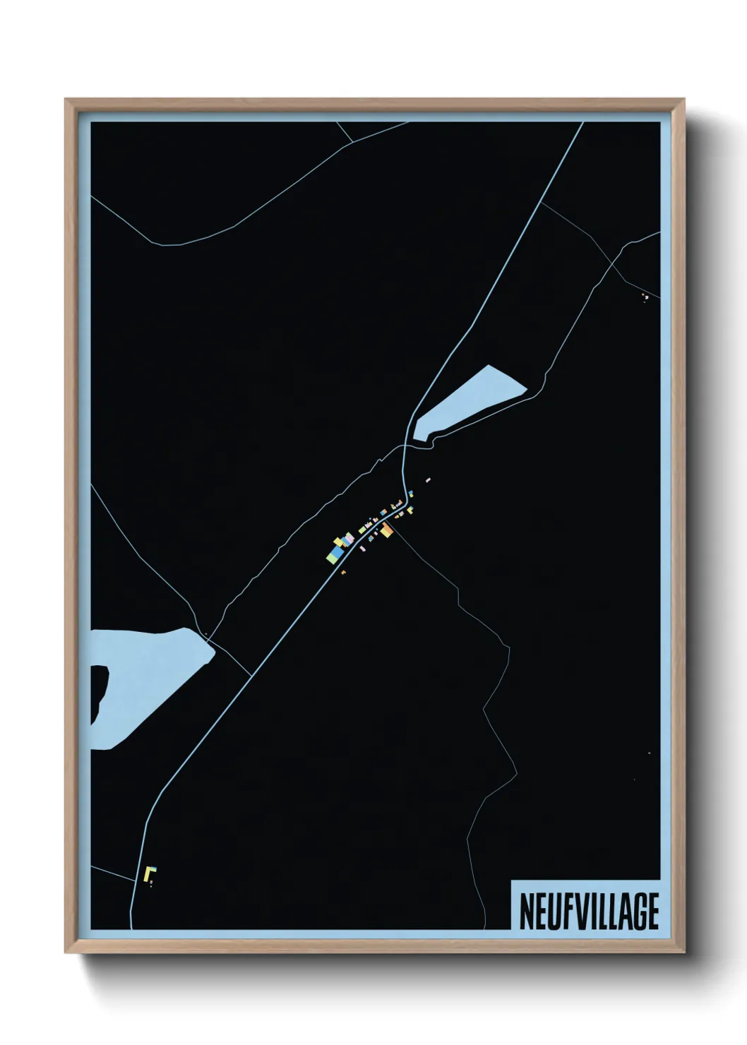 Une affiche de carte sur Neufvillage