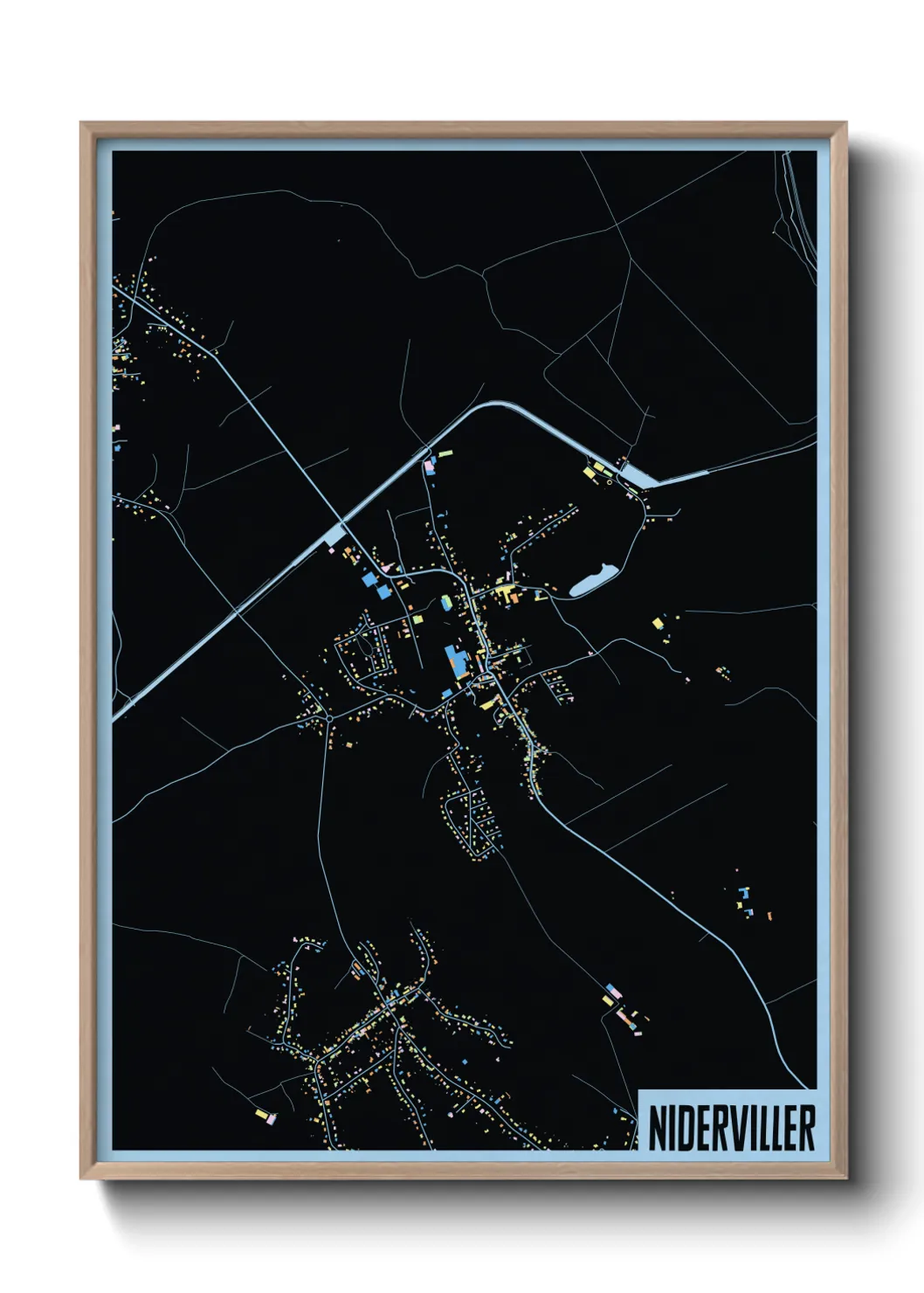 Une affiche de carte sur Niderviller