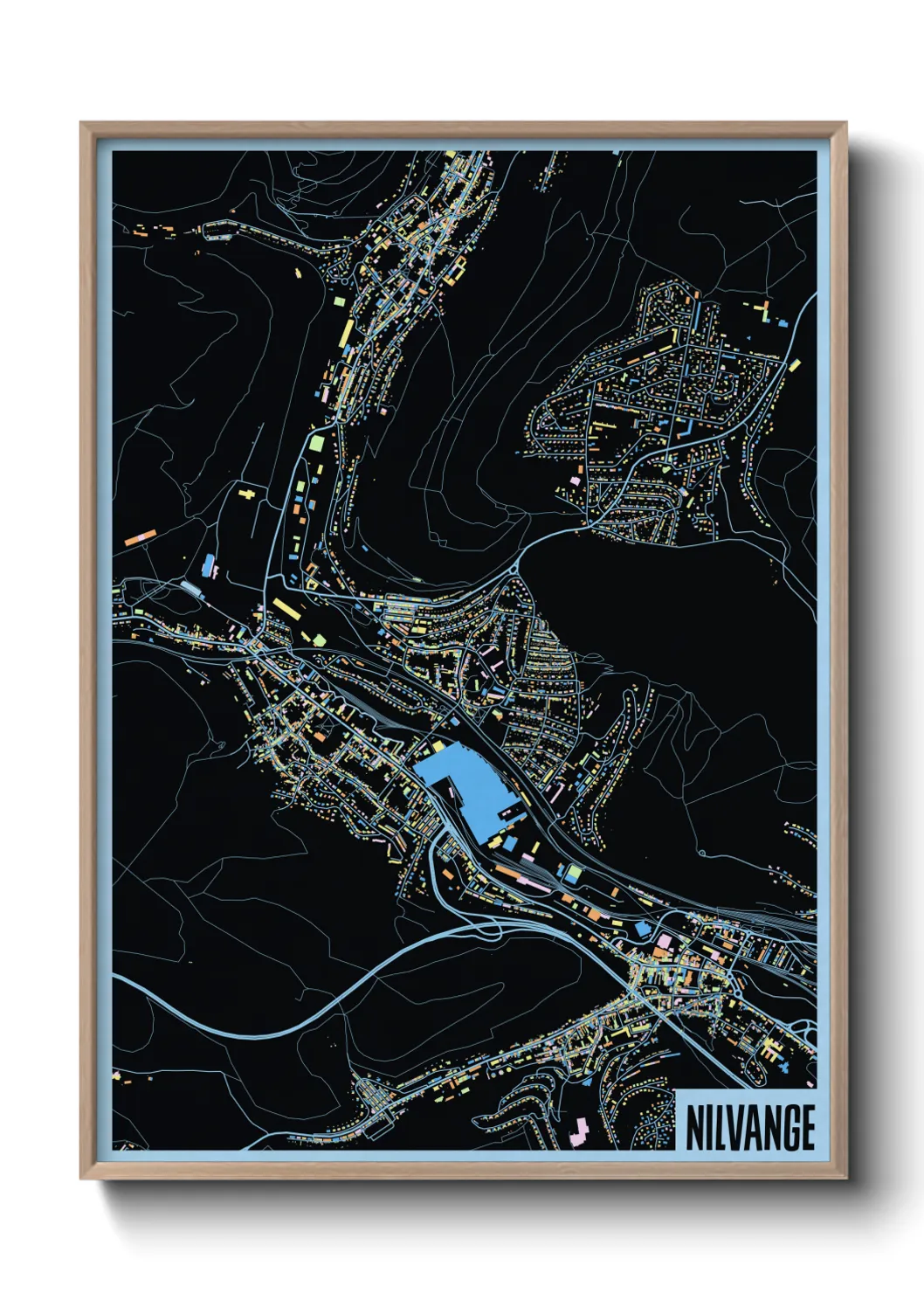 Une affiche de carte sur Nilvange