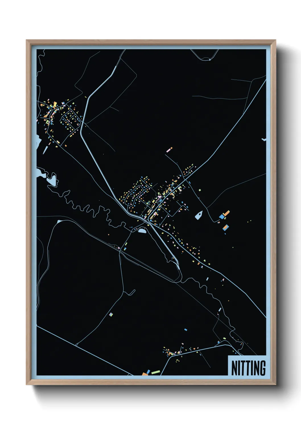 Une affiche de carte sur Nitting