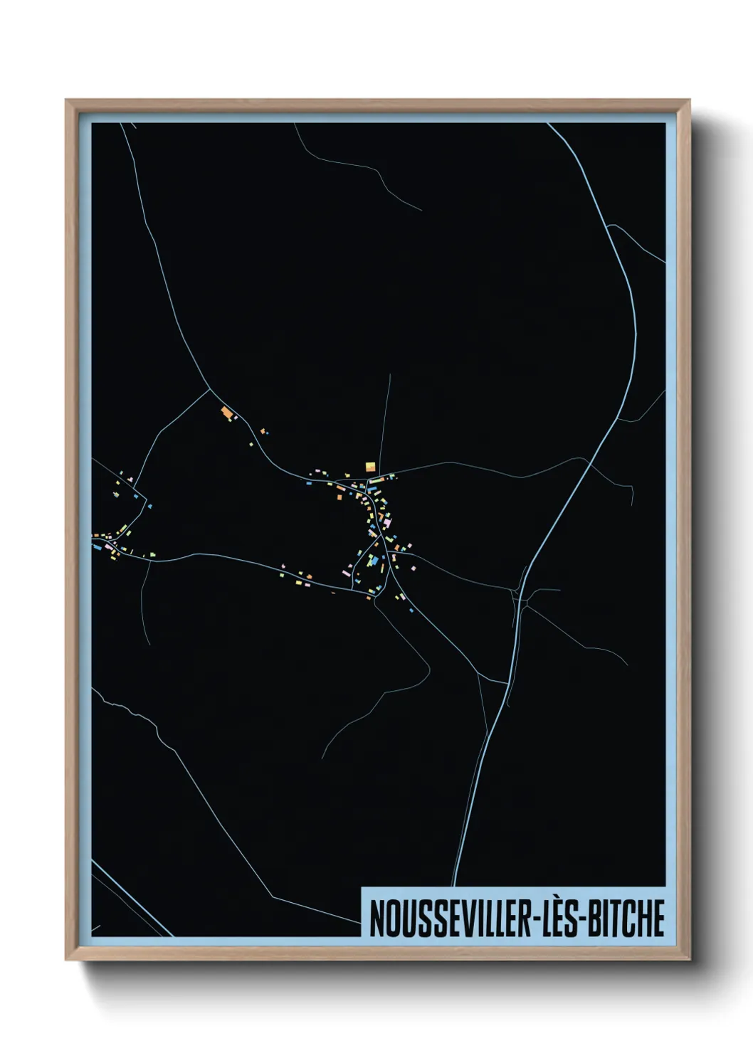 Une affiche de carte sur Nousseviller-lès-Bitche