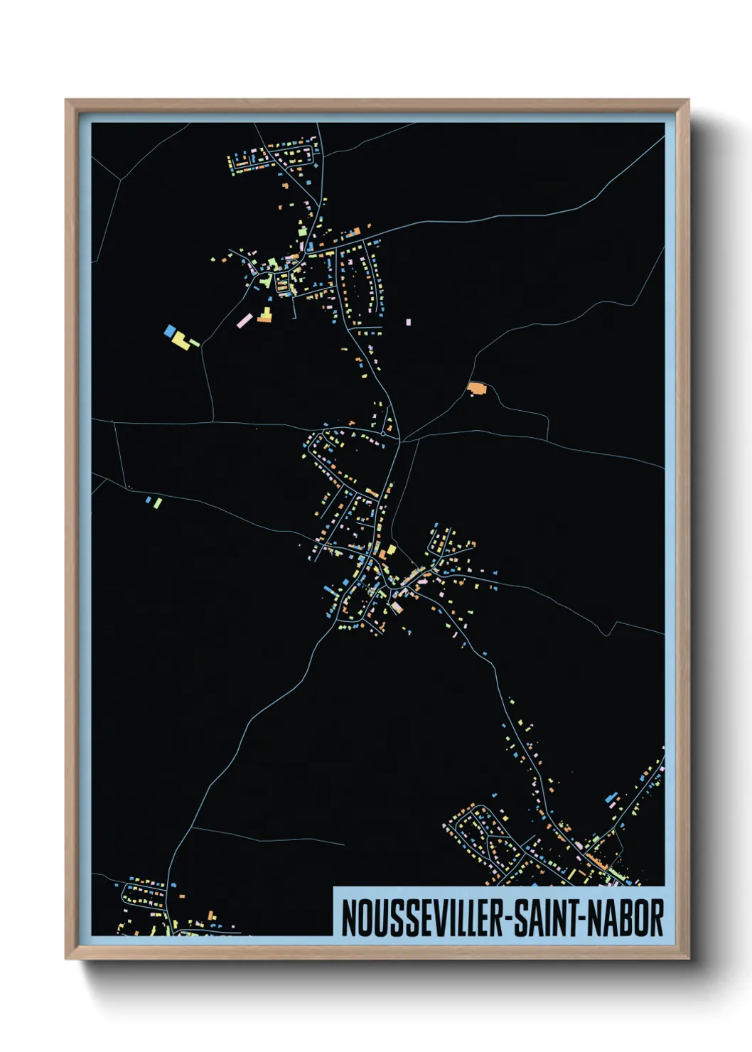 Une affiche de carte sur Nousseviller-Saint-Nabor