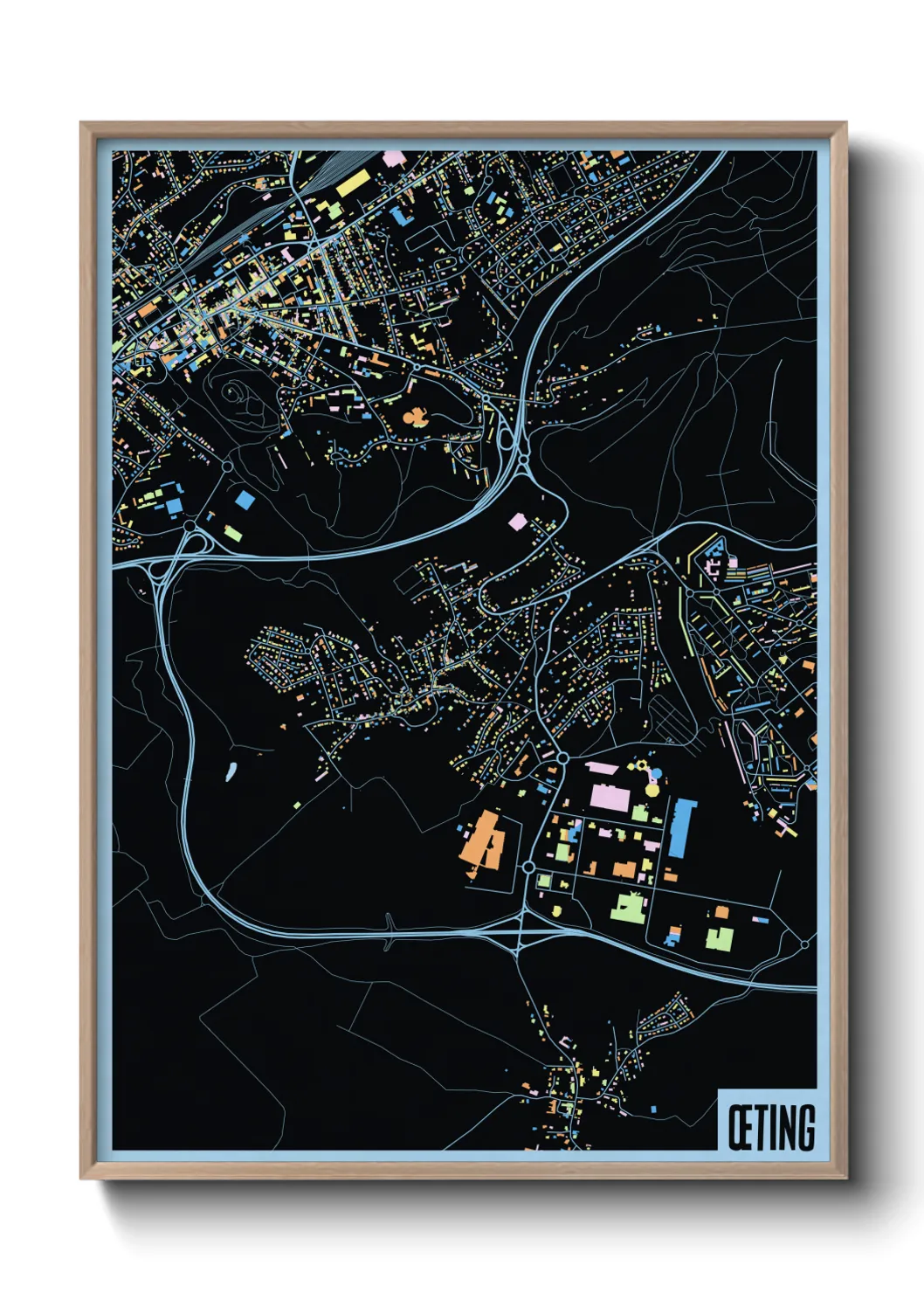 Une affiche de carte sur Œting