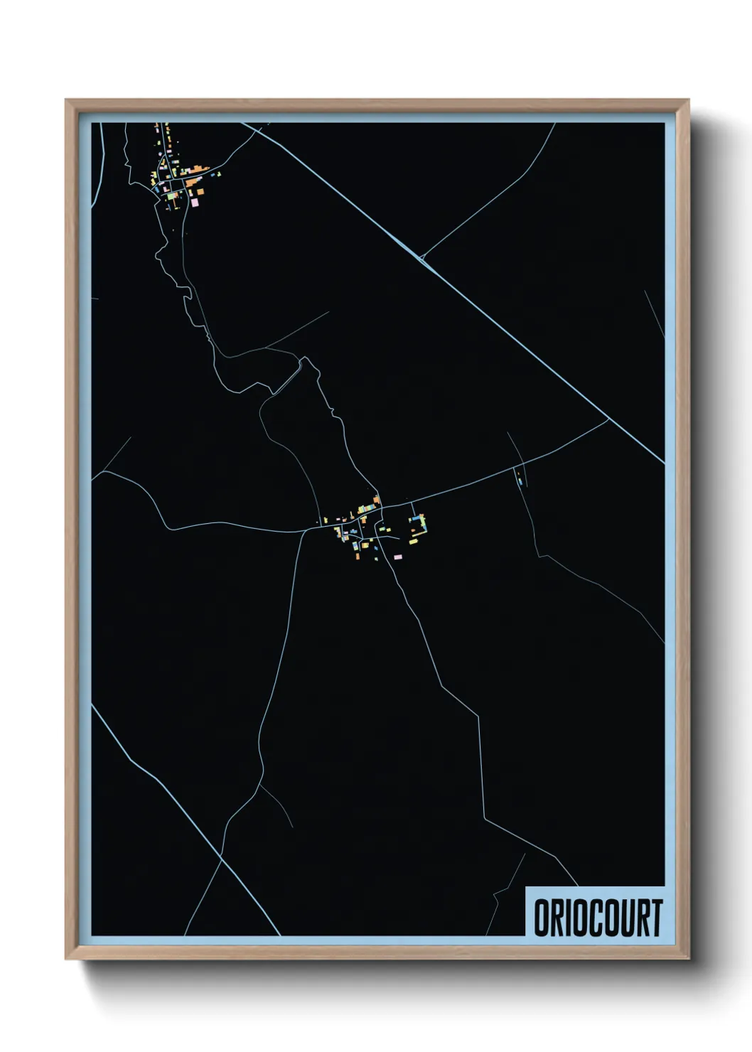 Une affiche de carte sur Oriocourt