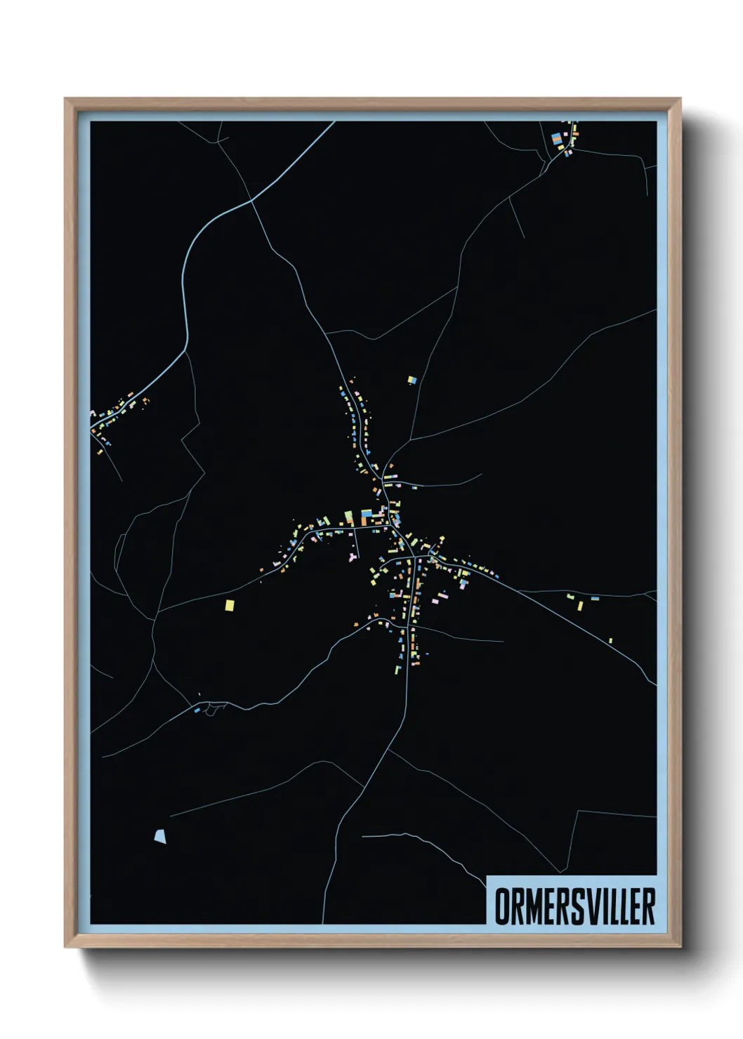 Une affiche de carte sur Ormersviller