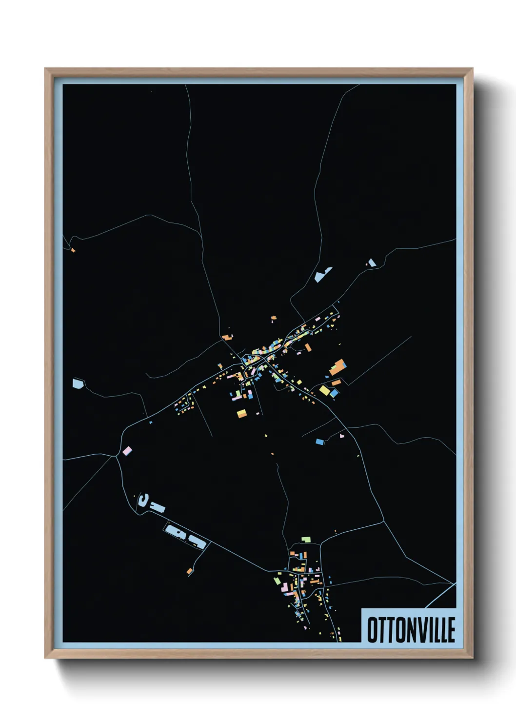 Une affiche de carte sur Ottonville